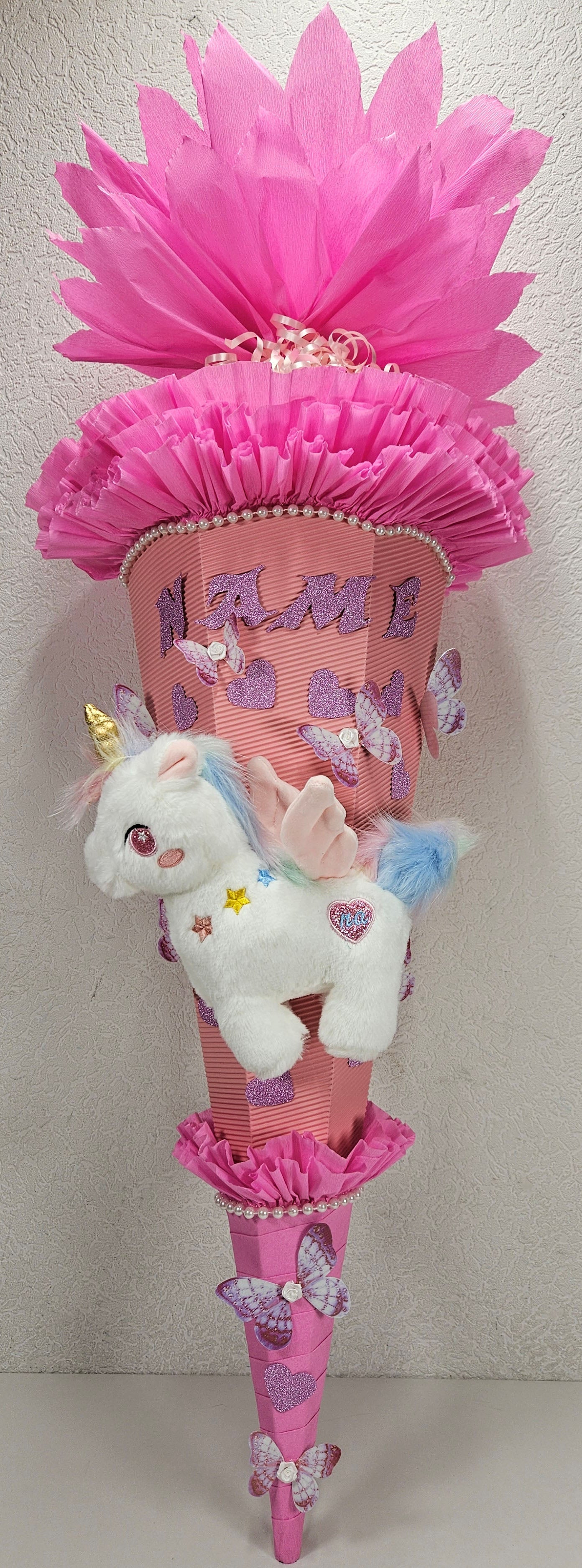SCHULTÜTE ZUCKERTÜTE Einhorn für MÄDCHEN EINSCHULUNG 2025 rosa