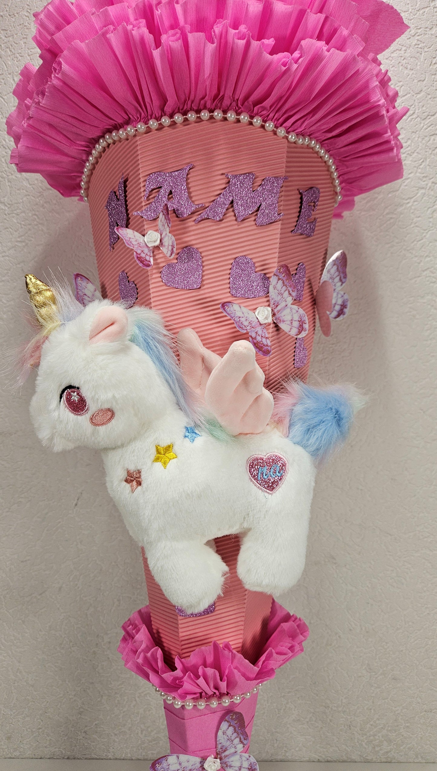 SCHULTÜTE ZUCKERTÜTE Einhorn für MÄDCHEN EINSCHULUNG 2025 rosa