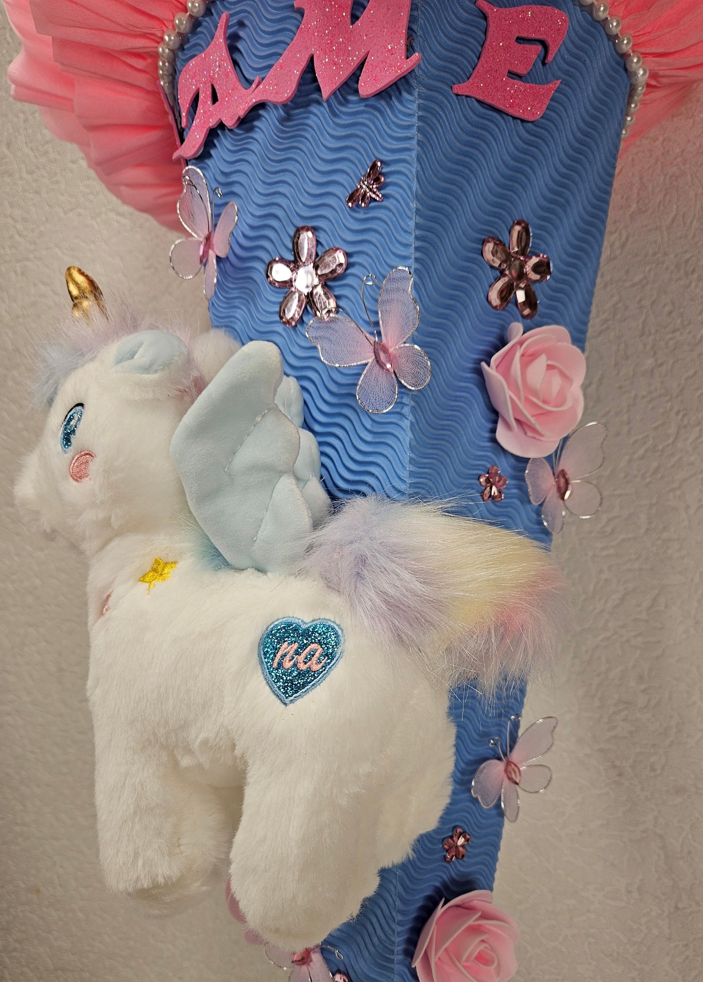 SCHULTÜTE ZUCKERTÜTE Einhorn für MÄDCHEN EINSCHULUNG 2025 rosa hellblau
