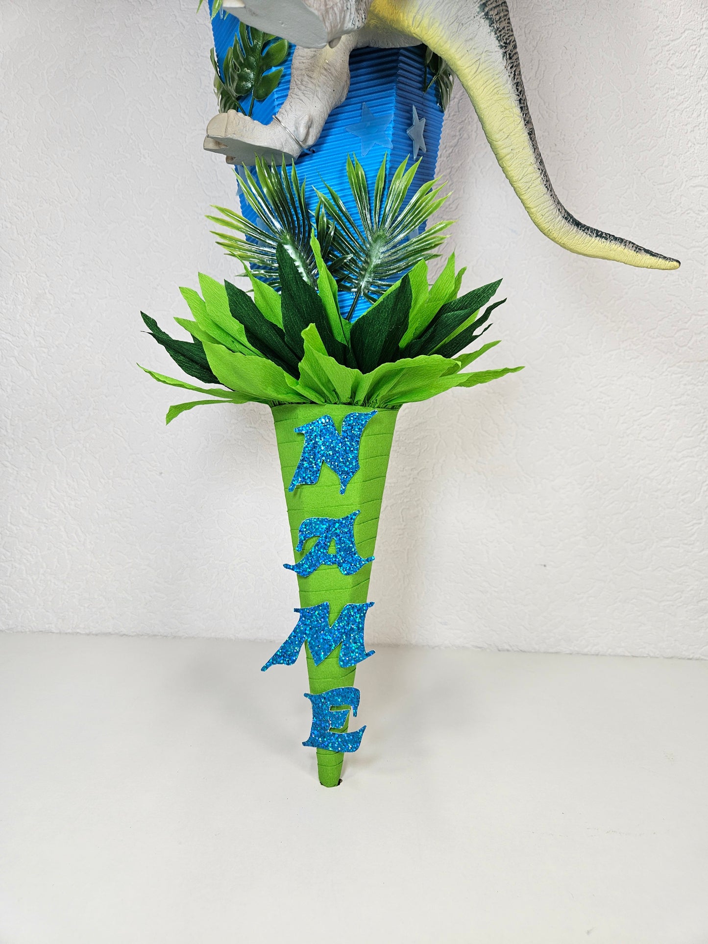 SCHULTÜTE ZUCKERTÜTE Rex Dinosaurier Rohling 80cm Jungs blau schwarz rot grün