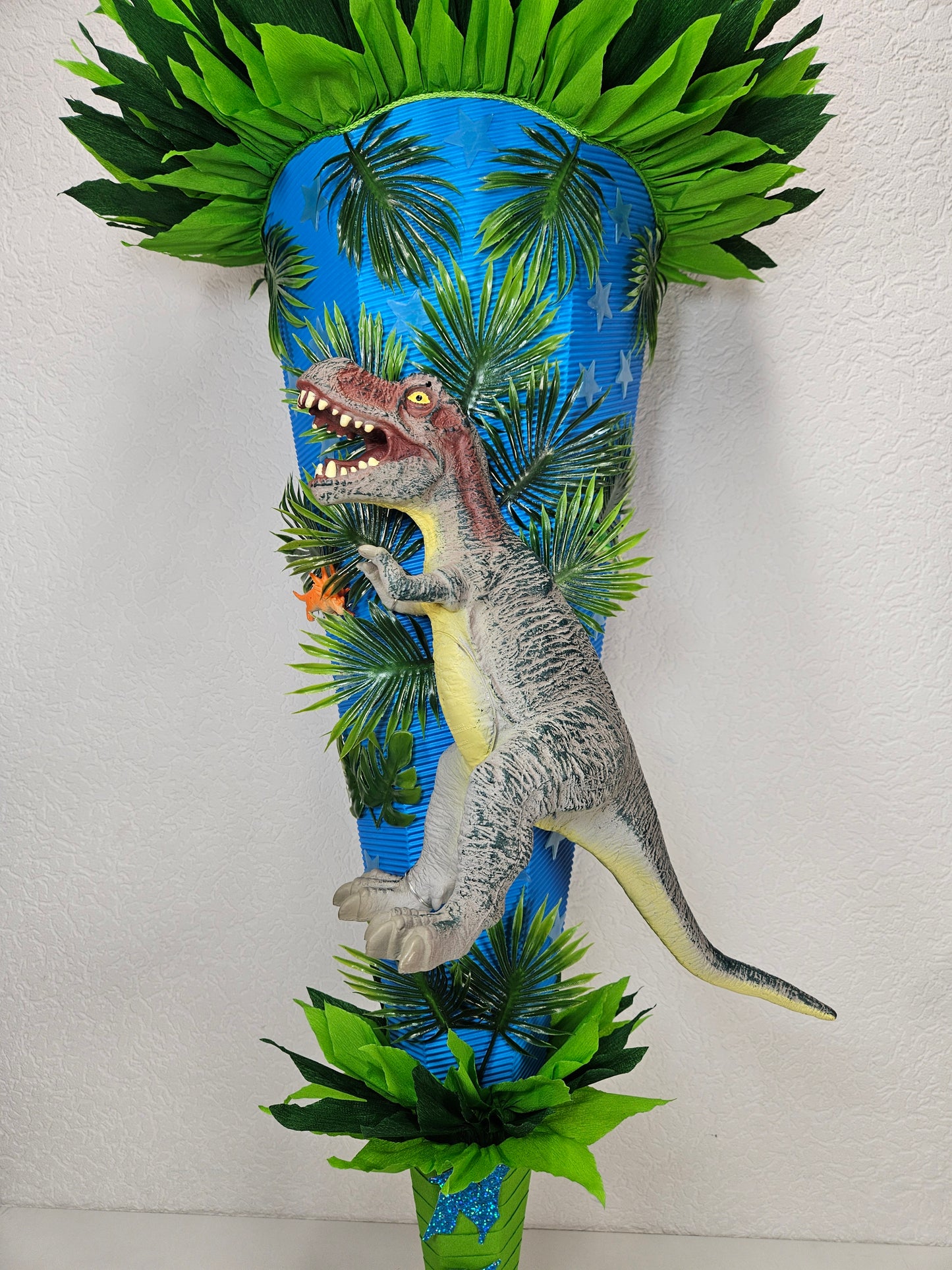 SCHULTÜTE ZUCKERTÜTE Rex Dinosaurier Rohling 80cm Jungs blau schwarz rot grün