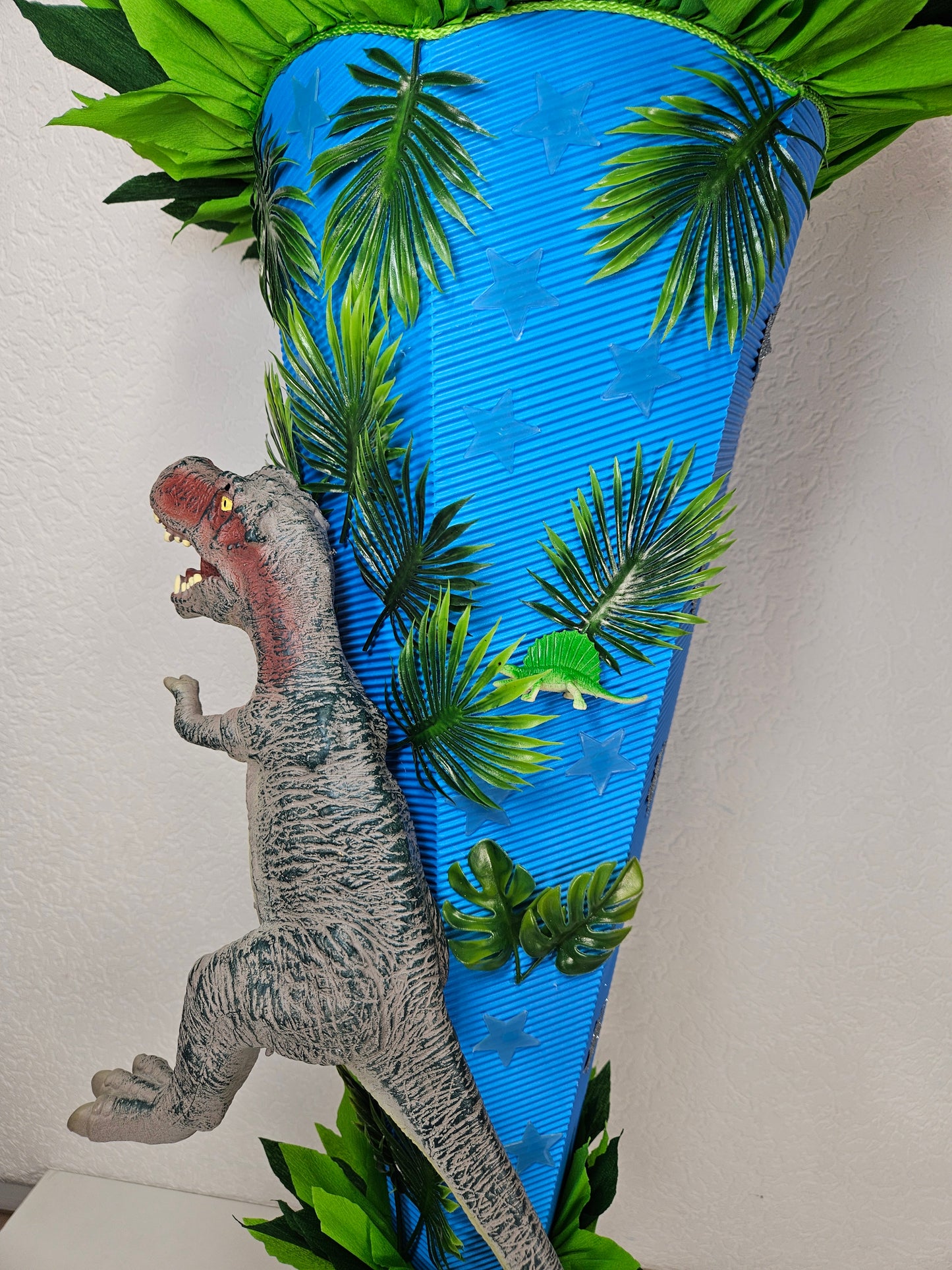 SCHULTÜTE ZUCKERTÜTE Rex Dinosaurier Rohling 80cm Jungs blau schwarz rot grün