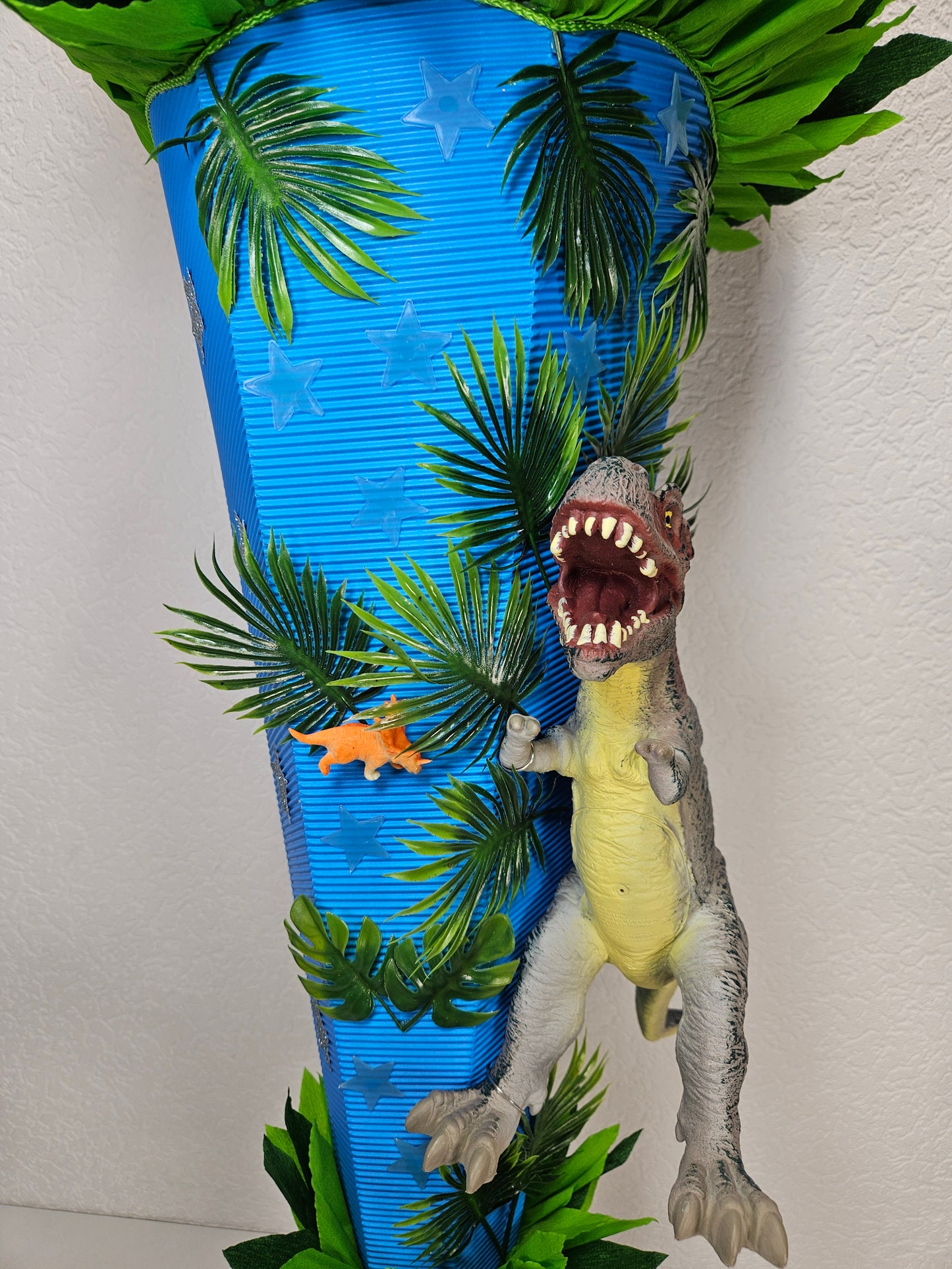 SCHULTÜTE ZUCKERTÜTE Rex Dinosaurier Rohling 80cm Jungs blau schwarz rot grün