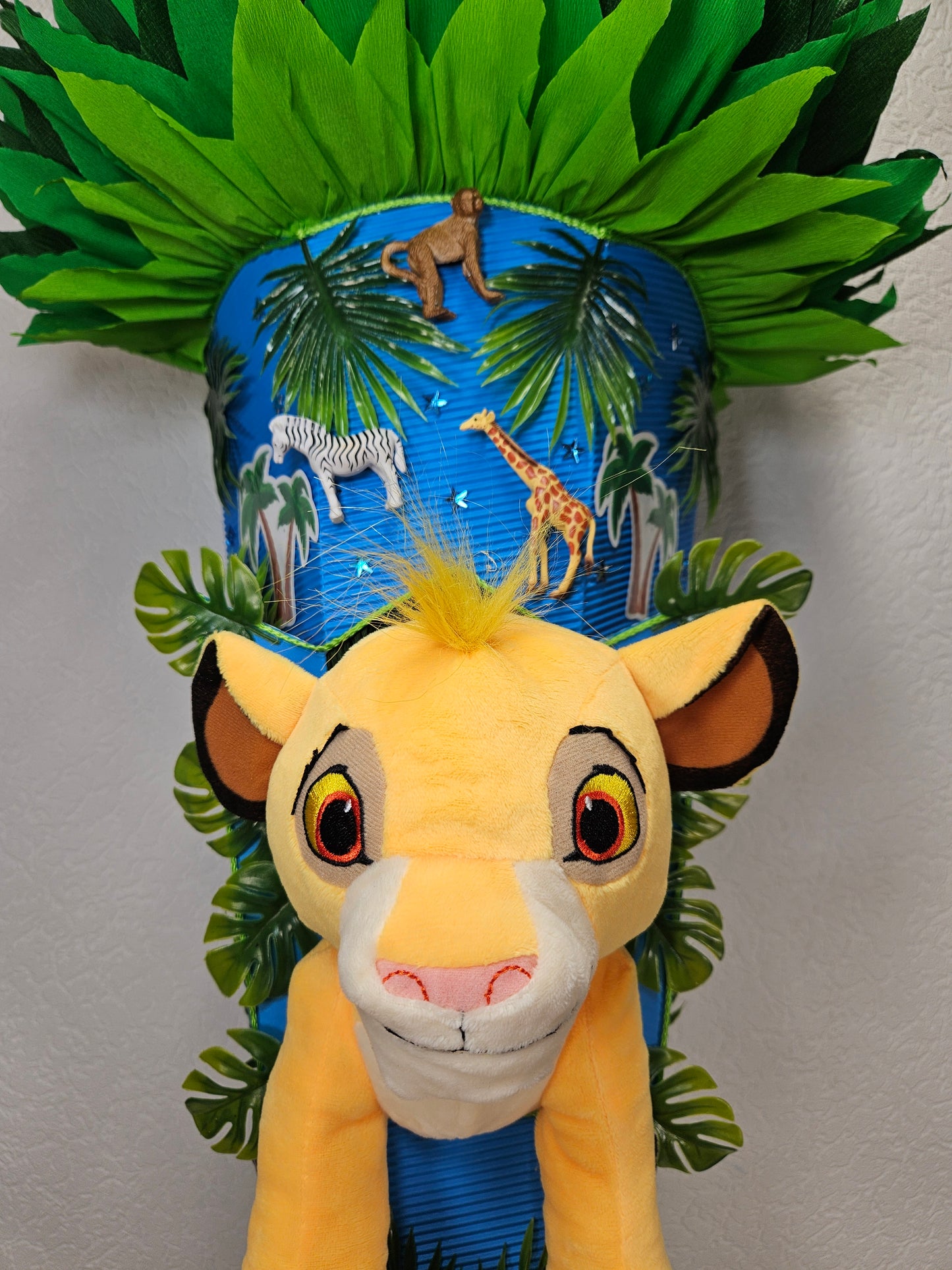 SCHULTÜTE ZUCKERTÜTE Simba / wilde Tiere Rohling 85cm für Jungs blau grün