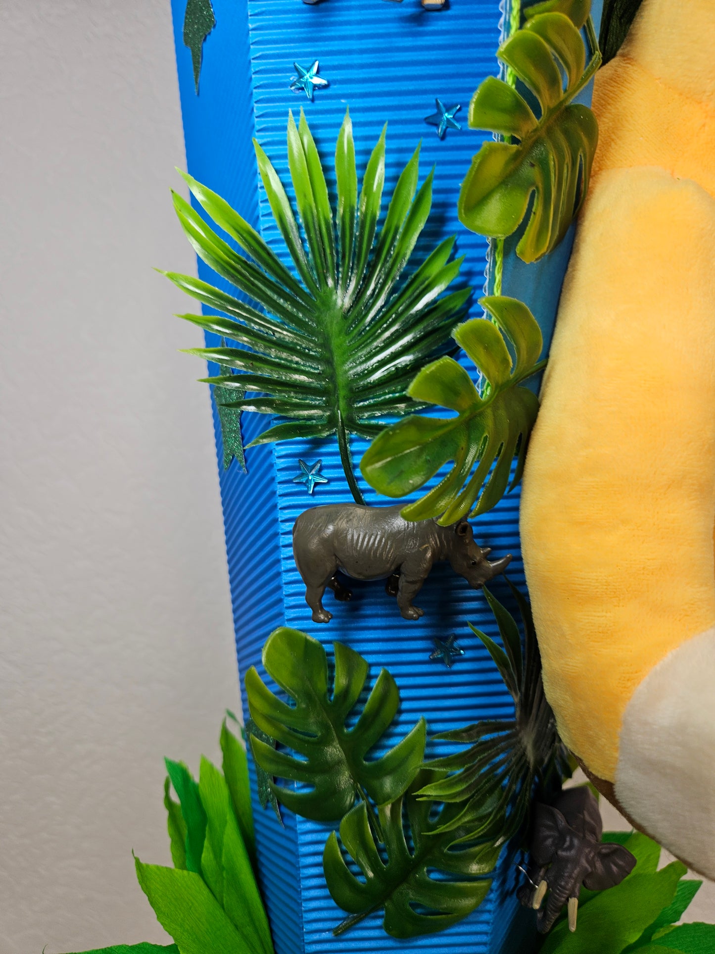 SCHULTÜTE ZUCKERTÜTE Simba / wilde Tiere Rohling 85cm für Jungs blau grün