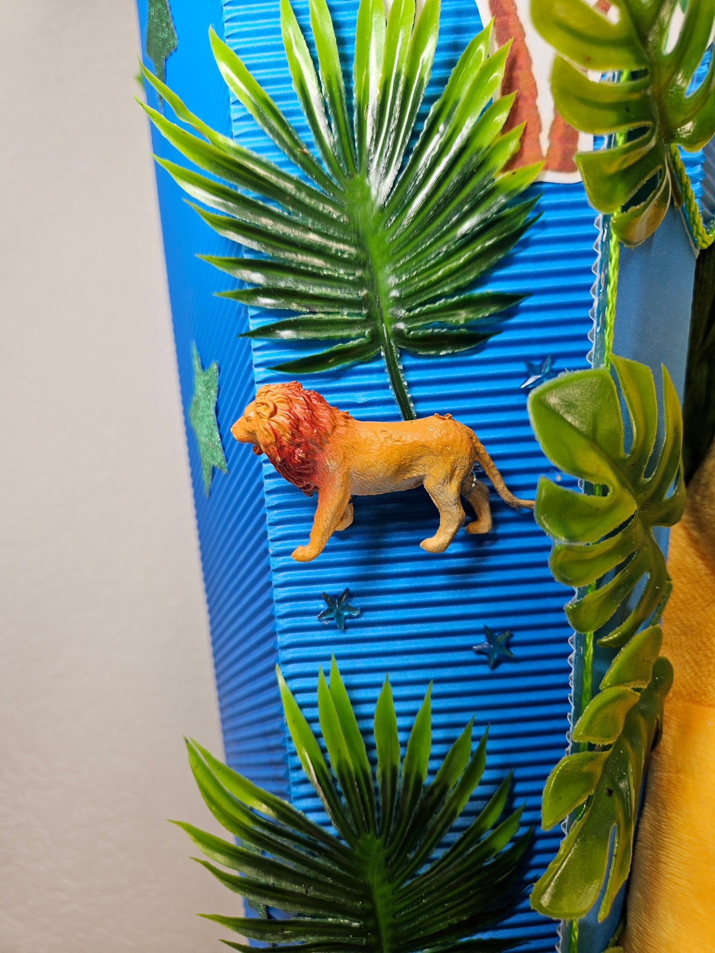 SCHULTÜTE ZUCKERTÜTE Simba / wilde Tiere Rohling 85cm für Jungs blau grün