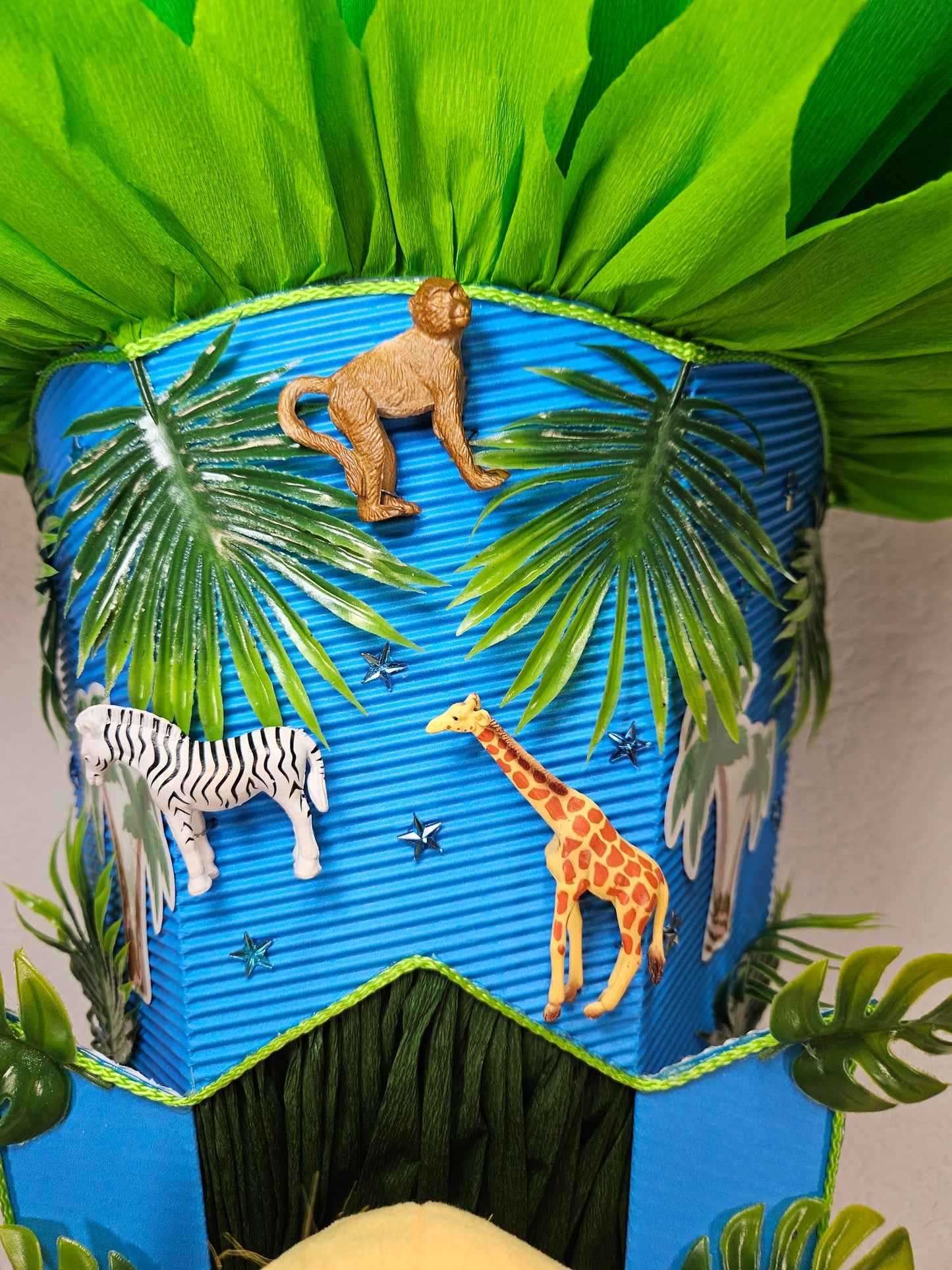SCHULTÜTE ZUCKERTÜTE Simba / wilde Tiere Rohling 85cm für Jungs blau grün