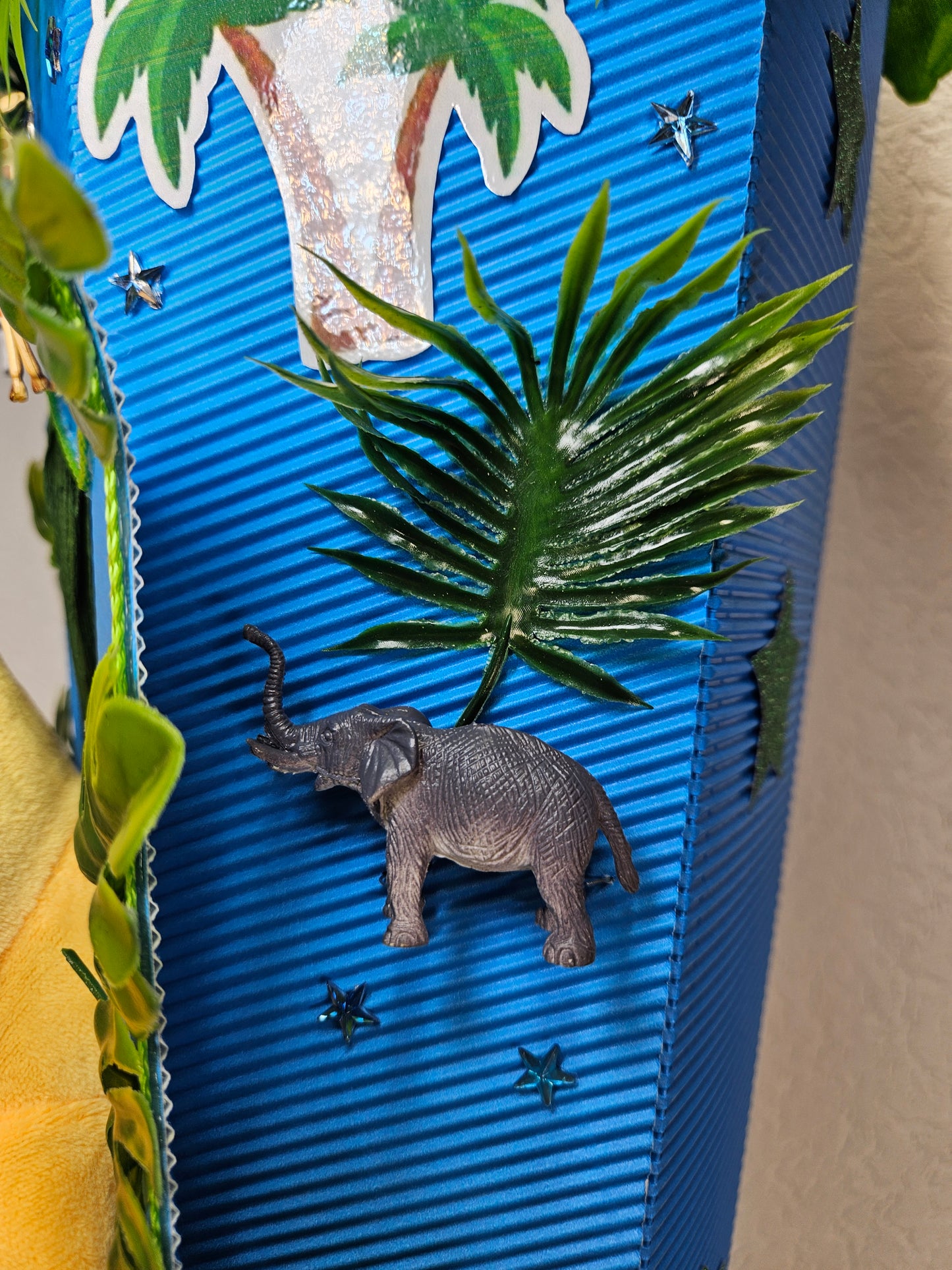 SCHULTÜTE ZUCKERTÜTE Simba / wilde Tiere Rohling 85cm für Jungs blau grün