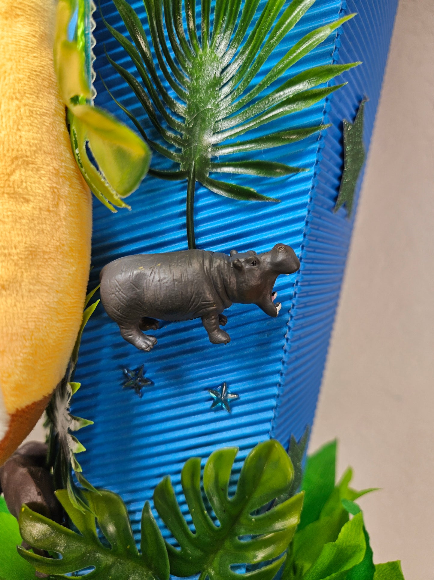 SCHULTÜTE ZUCKERTÜTE Simba / wilde Tiere Rohling 85cm für Jungs blau grün