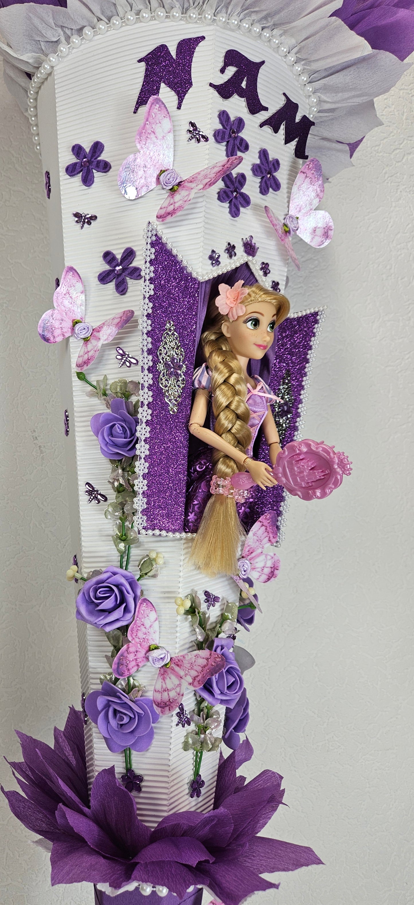 SCHULTÜTE ZUCKERTÜTE Rapunzel für MÄDCHEN EINSCHULUNG 2025 lila weiß