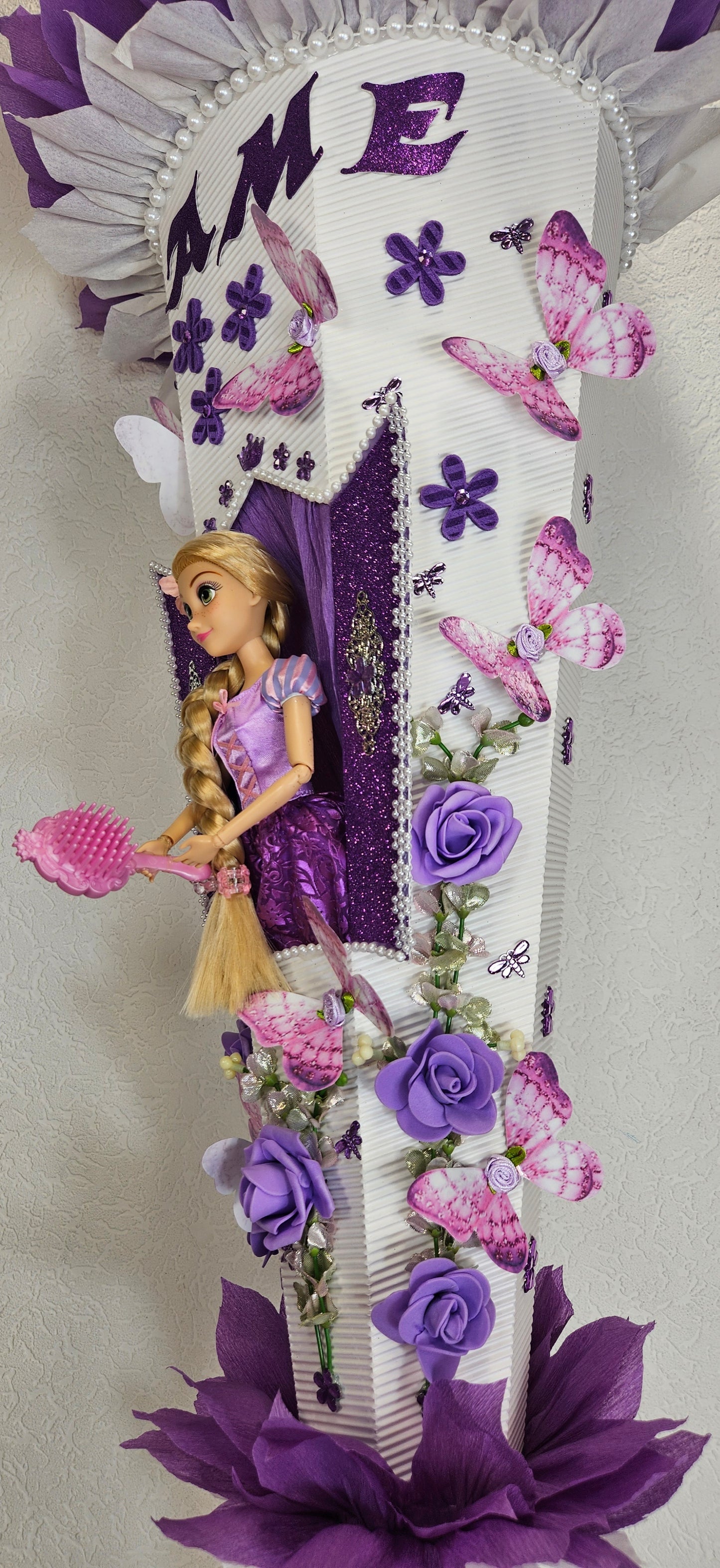 SCHULTÜTE ZUCKERTÜTE Rapunzel für MÄDCHEN EINSCHULUNG 2025 lila weiß