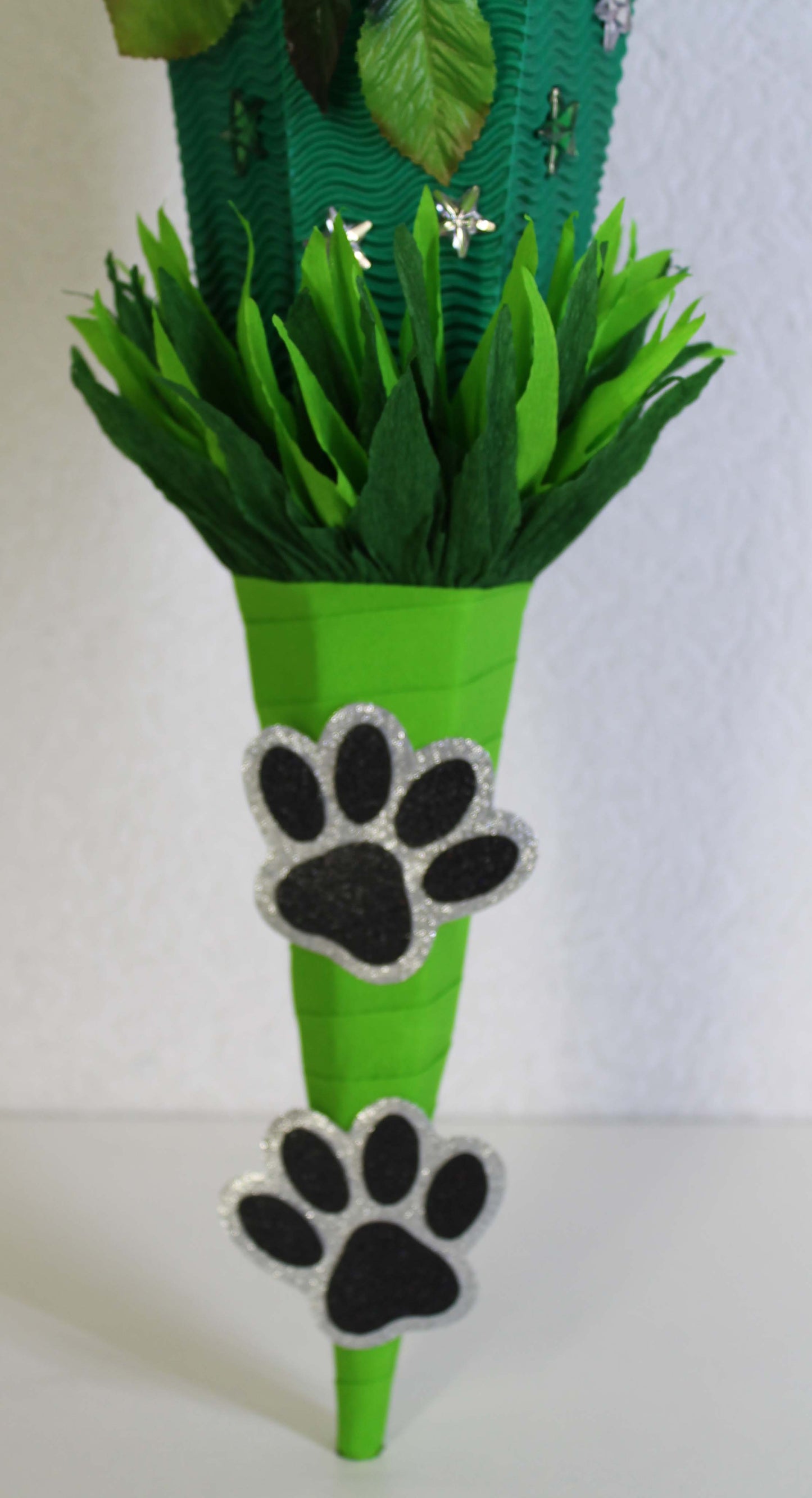 SCHULTÜTE ZUCKERTÜTE schwarze Panter Katze Rohling 80cm Jungs grün dunkelgrün grau