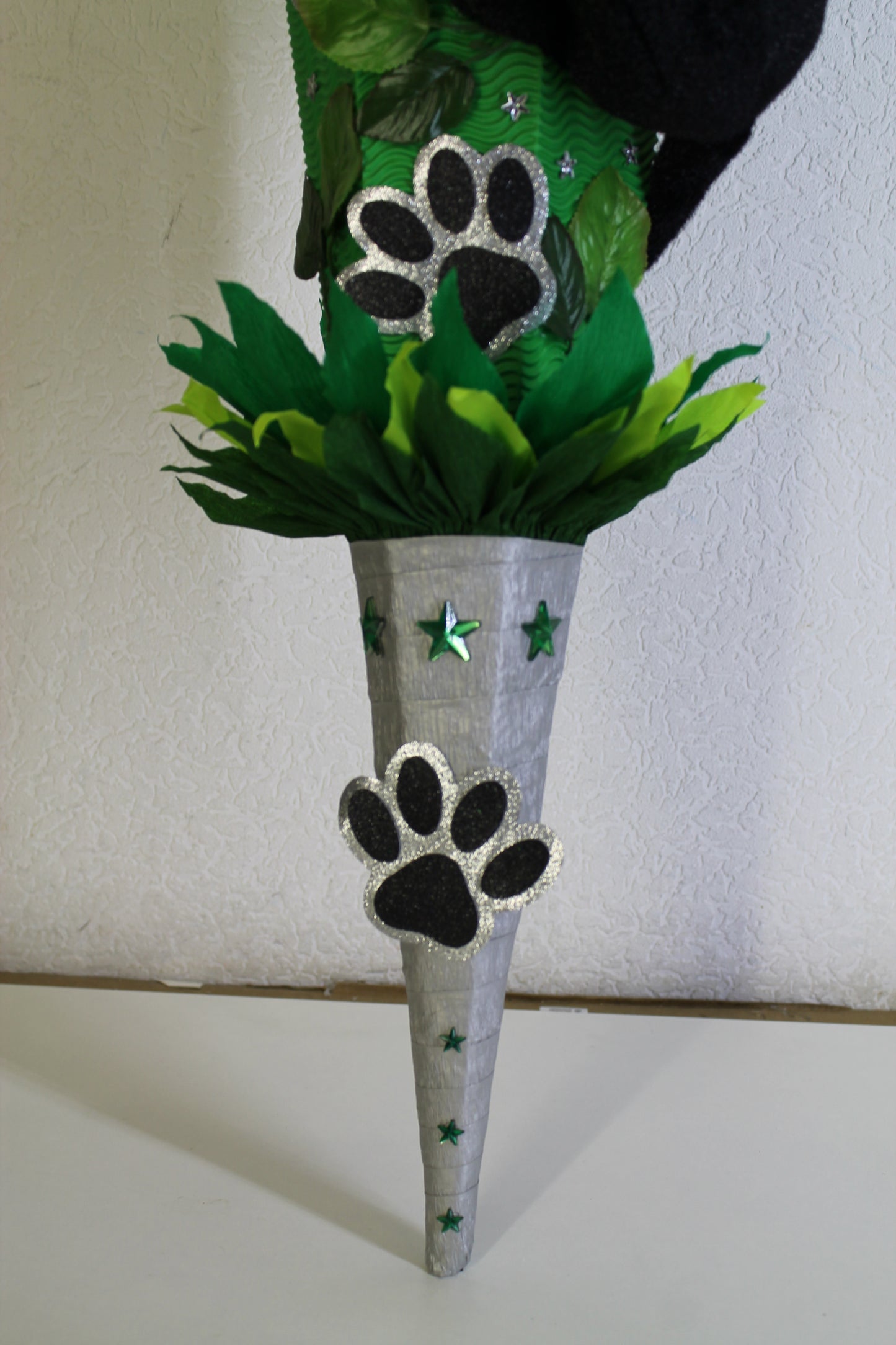 SCHULTÜTE ZUCKERTÜTE schwarze Panter Katze Rohling 85cm Jungs grün dunkelgrün grau schwarz silber