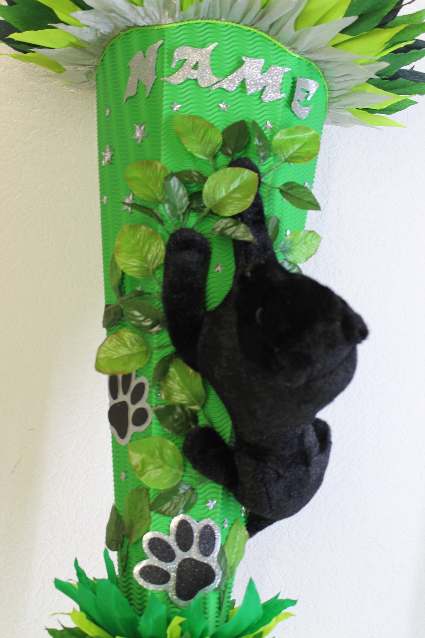 SCHULTÜTE ZUCKERTÜTE schwarze Panter Katze Rohling 85cm Jungs grün dunkelgrün grau schwarz silber