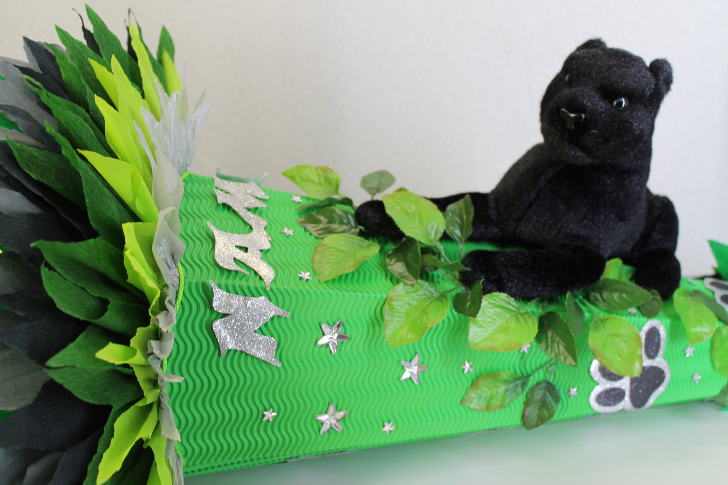 SCHULTÜTE ZUCKERTÜTE schwarze Panter Katze Rohling 85cm Jungs grün dunkelgrün grau schwarz silber