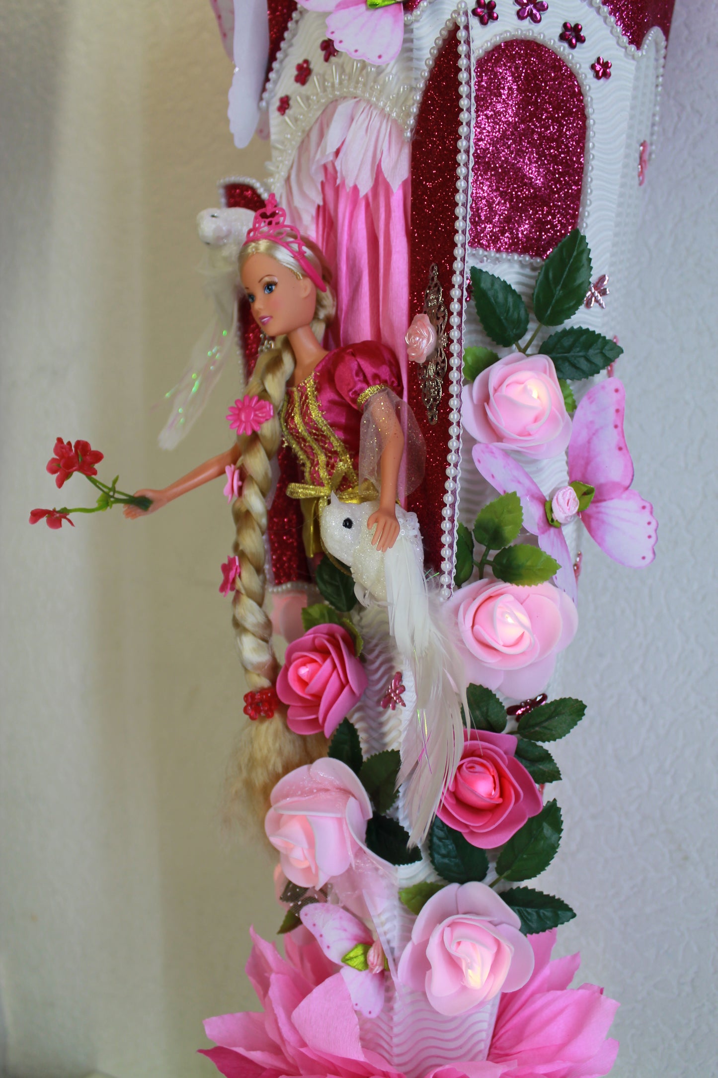 SCHULTÜTE ZUCKERTÜTE Rapunzel für MÄDCHEN EINSCHULUNG 2025 pink weiß