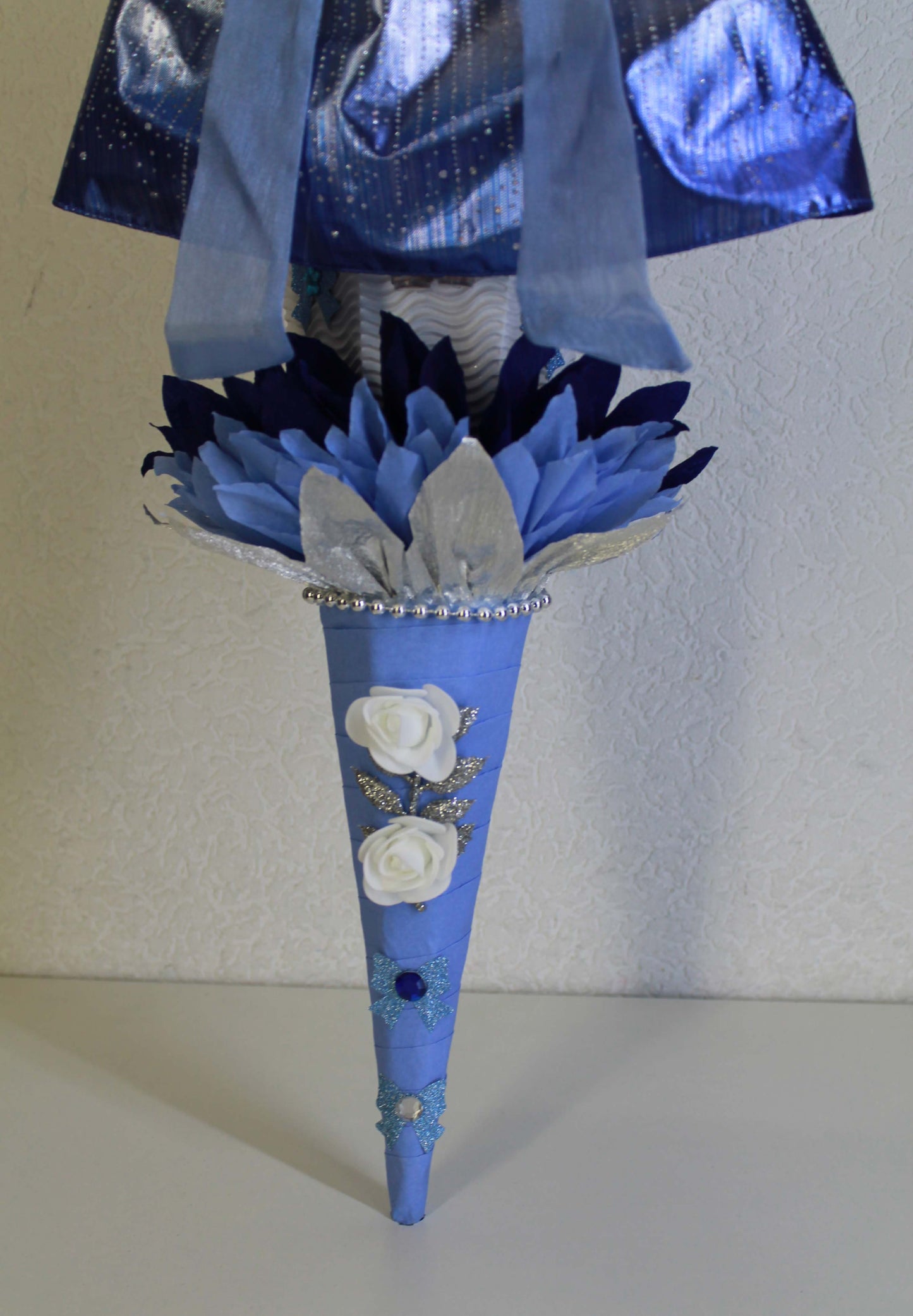 SCHULTÜTE ZUCKERTÜTE Prinzessin für MÄDCHEN EINSCHULUNG 2025 eisblau silber blau