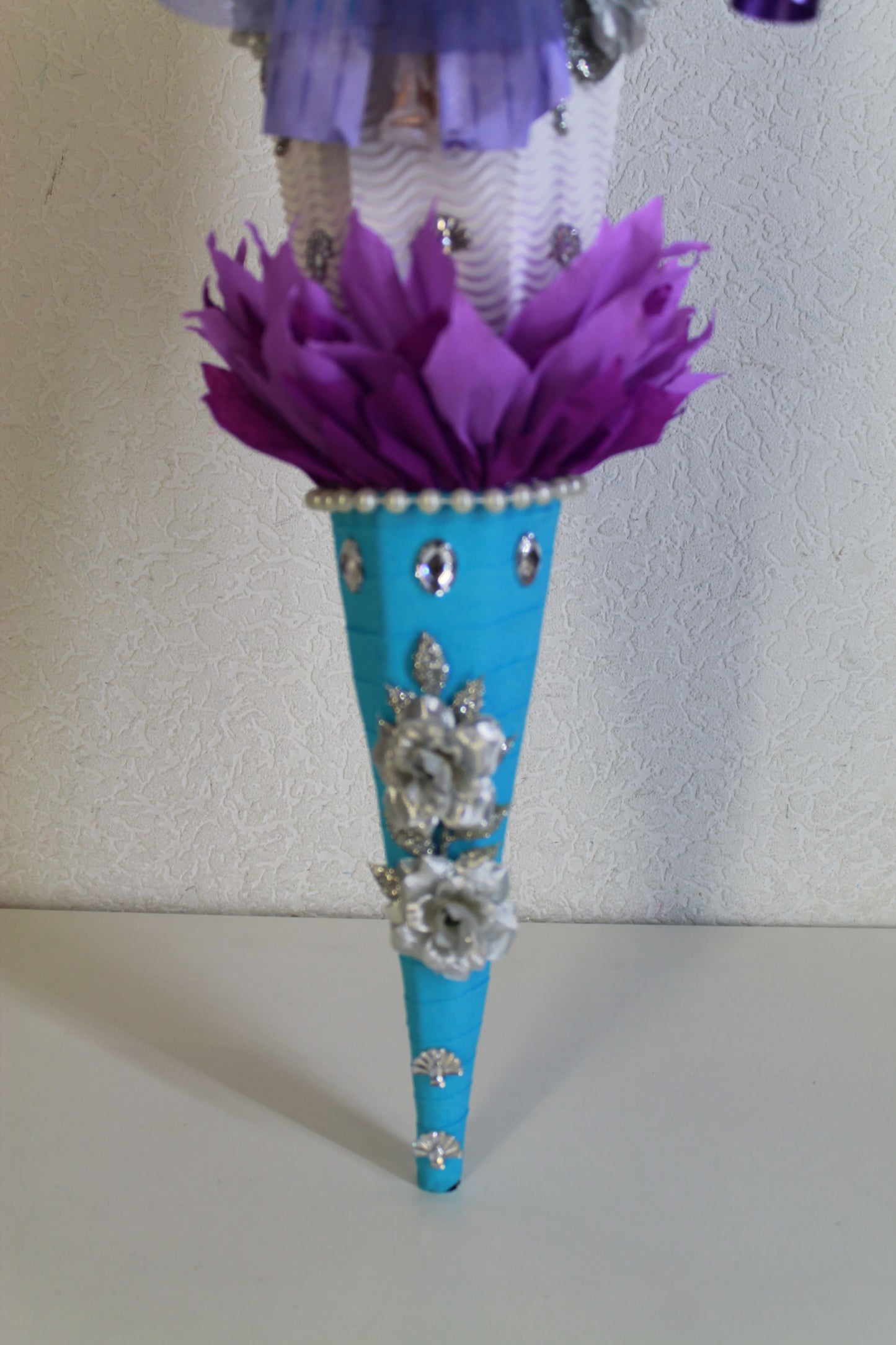 SCHULTÜTE ZUCKERTÜTE Eiskönigin für MÄDCHEN EINSCHULUNG 2025 türkis lila violett silber