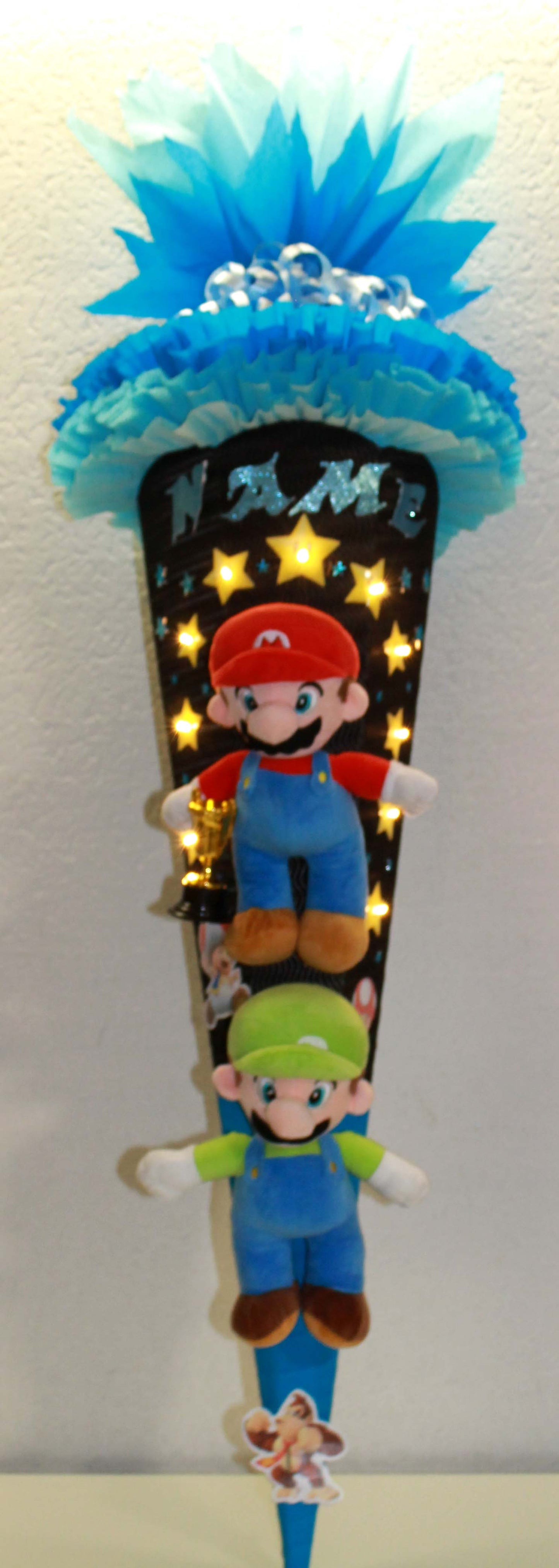SCHULTÜTE ZUCKERTÜTE Super Mario Rohling 80cm Jungs blau schwarz