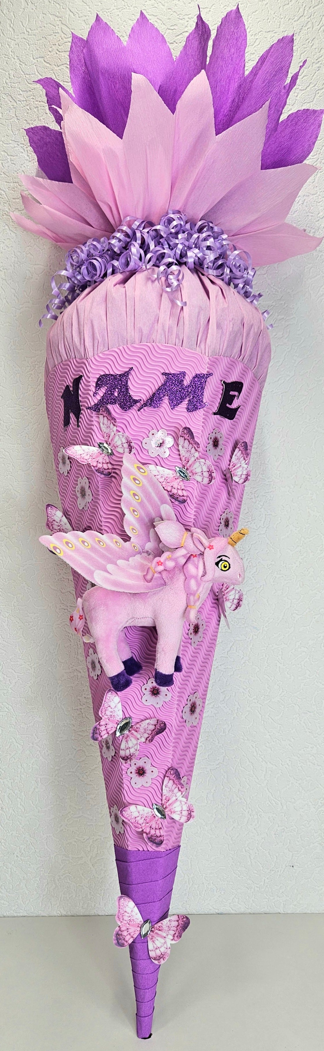 SCHULTÜTE ZUCKERTÜTE EINHORN für MÄDCHEN EINSCHULUNG 2025 rosa lila
