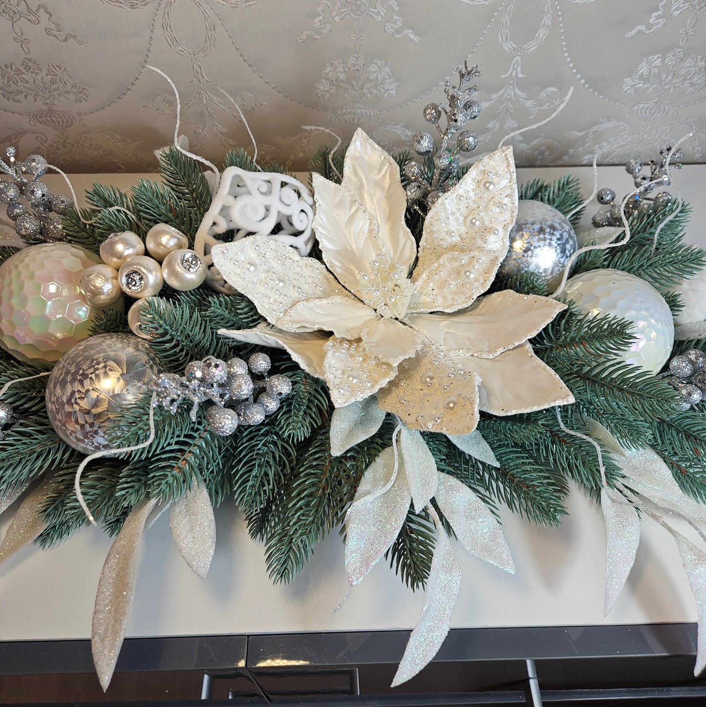 Weihnachtsgesteck + Adventsgesteck, Kamingesteck, Chrismes, Rehe, Weihnachtsdeko Weihnachtsblumen Tischdekor, Tischgesteck, Winterdekor,Advent