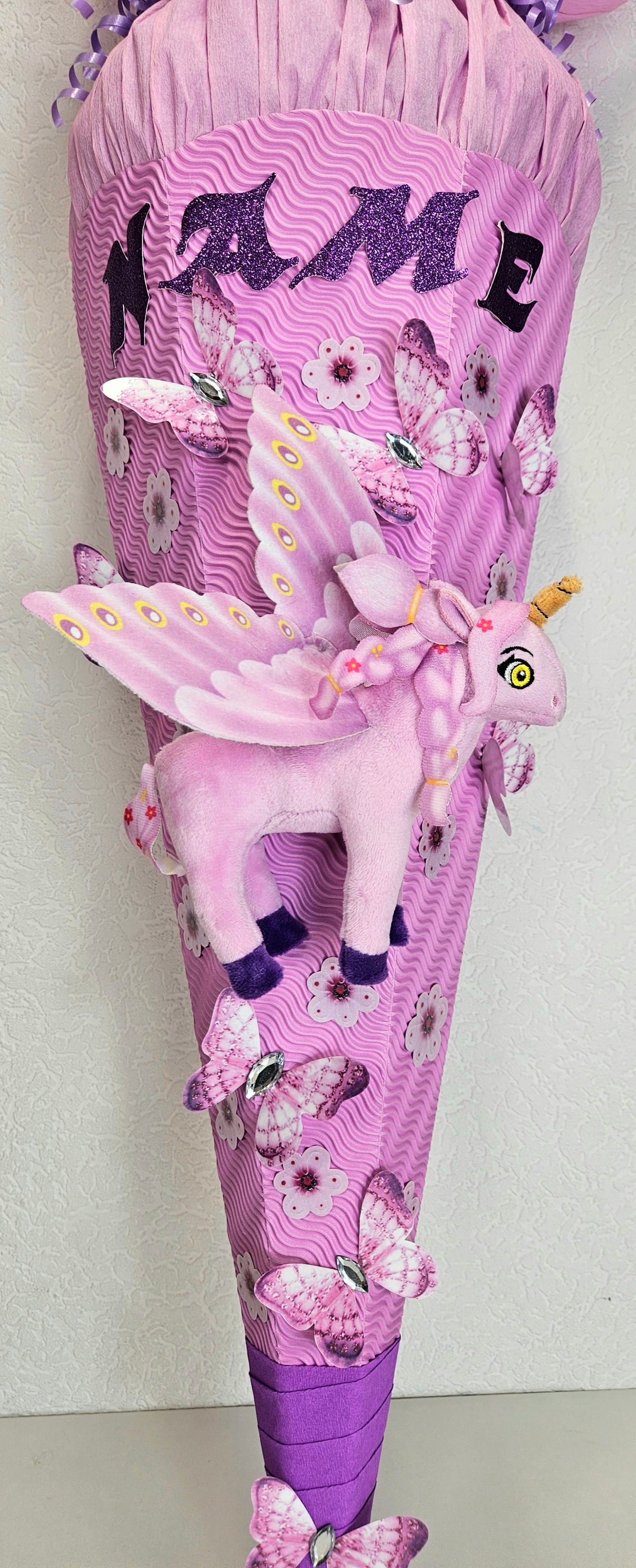 SCHULTÜTE ZUCKERTÜTE EINHORN für MÄDCHEN EINSCHULUNG 2025 rosa lila