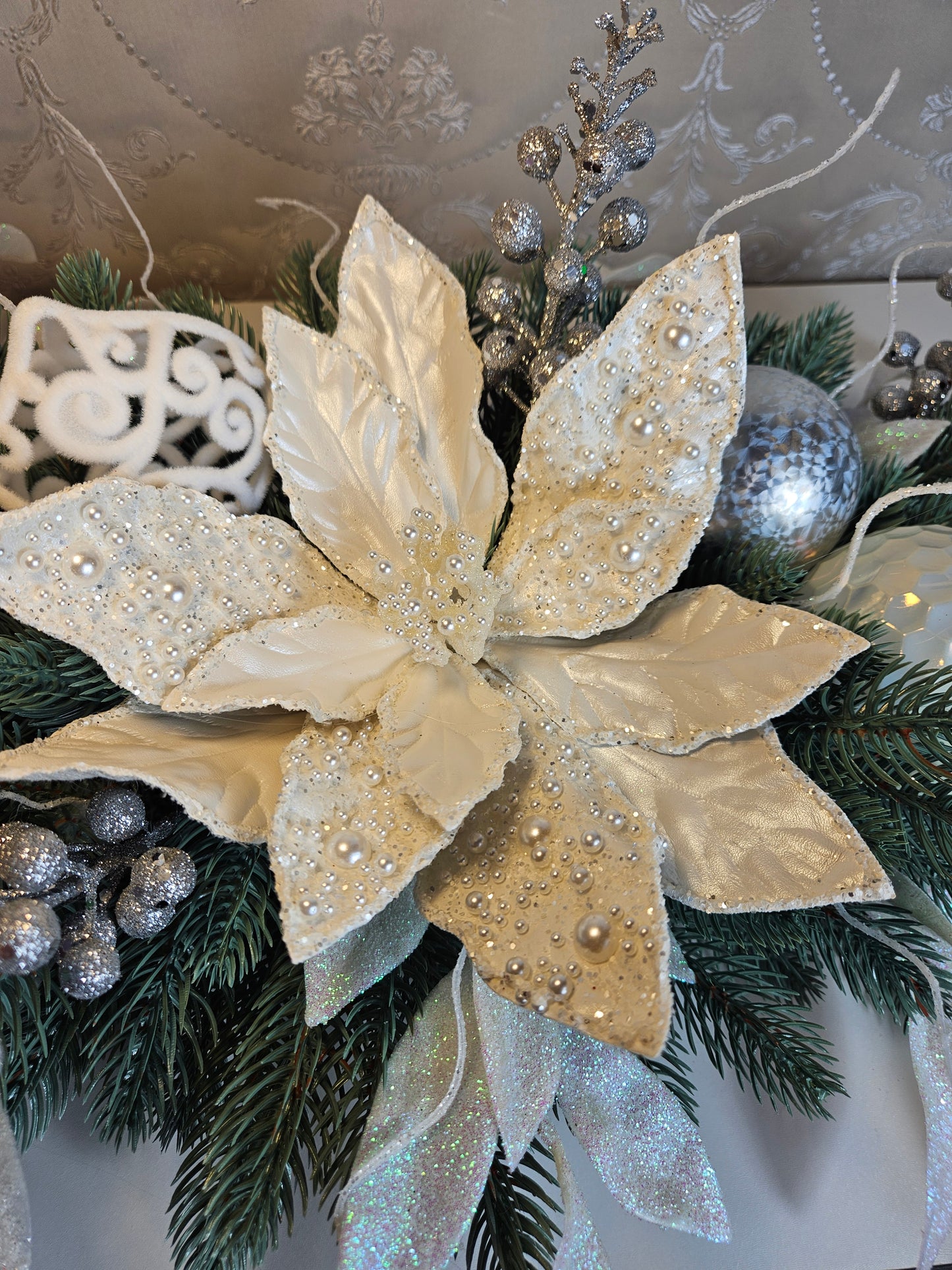 Weihnachtsgesteck + Adventsgesteck, Kamingesteck, Chrismes, Rehe, Weihnachtsdeko Weihnachtsblumen Tischdekor, Tischgesteck, Winterdekor,Advent