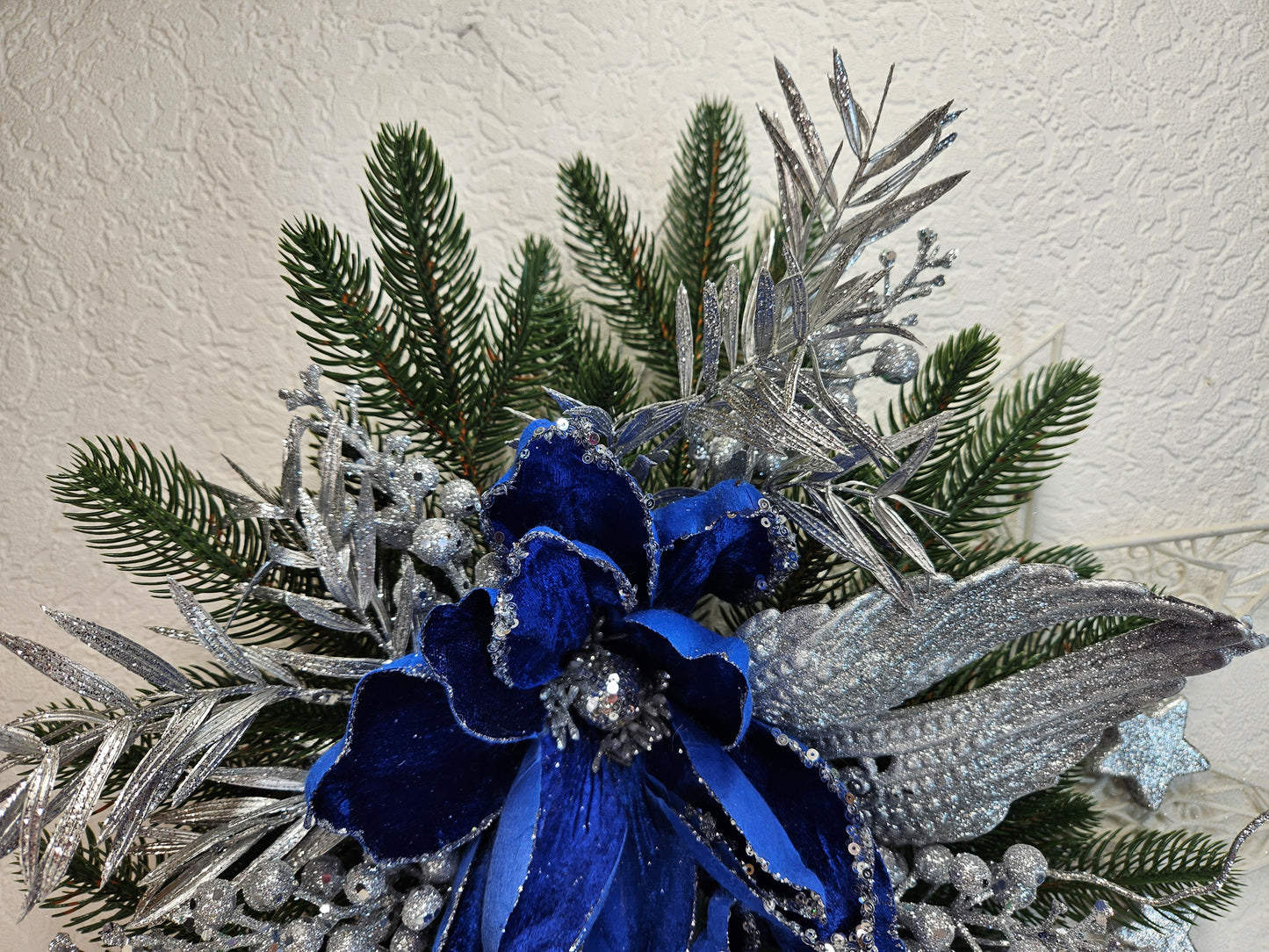 Dekor Stern Weihnachtsgesteck, Weihnachtsdeko, Adventsgesteck, Wandgeschenk