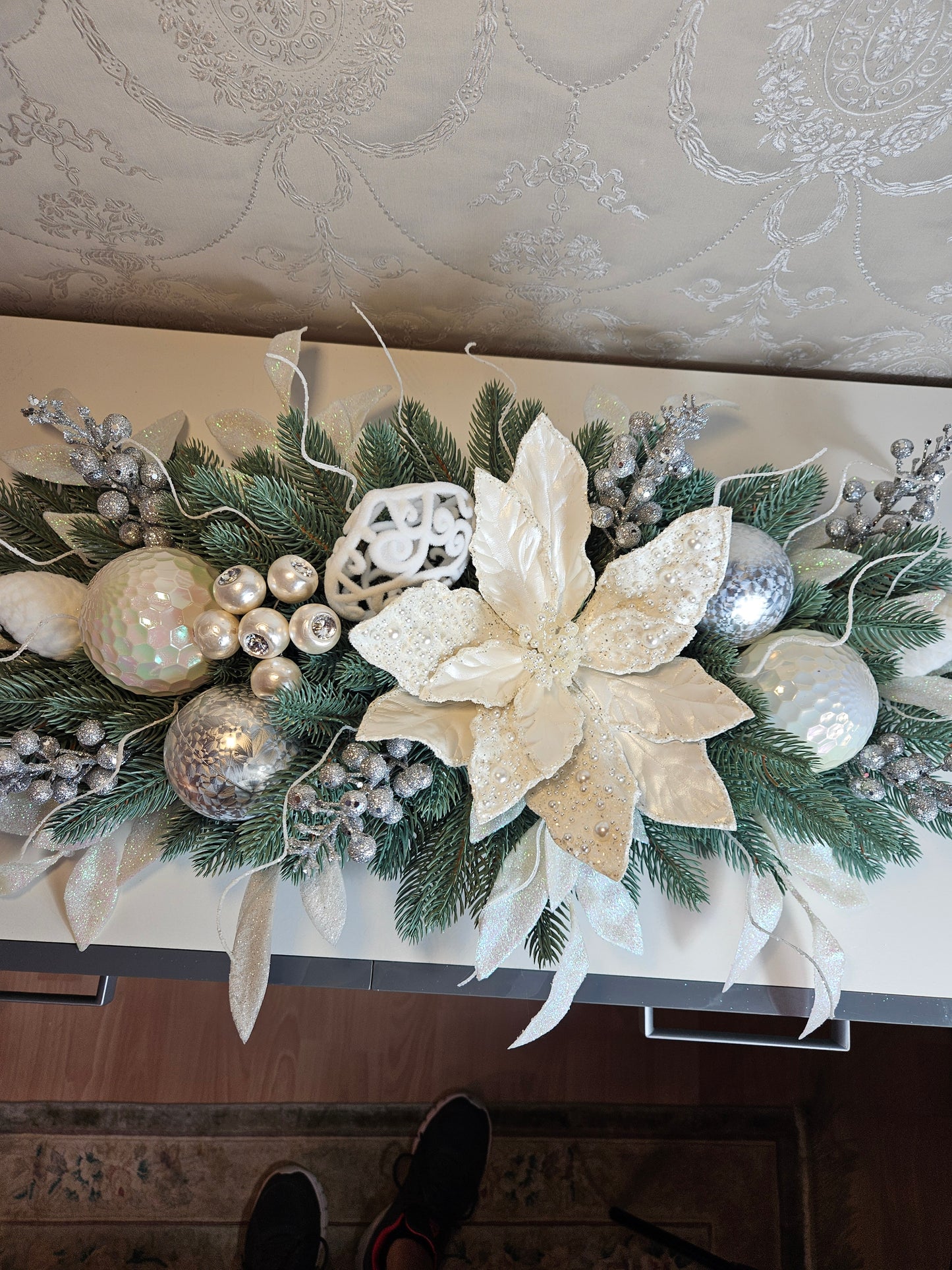 Weihnachtsgesteck + Adventsgesteck, Kamingesteck, Chrismes, Rehe, Weihnachtsdeko Weihnachtsblumen Tischdekor, Tischgesteck, Winterdekor,Advent
