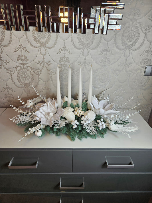 Weihnachtsgesteck + Adventsgesteck, Chrismes, Vögel, Weihnachtsdeko Weihnachtsblumen Tischdekor, Tischgesteck, Winterdekor,Advent