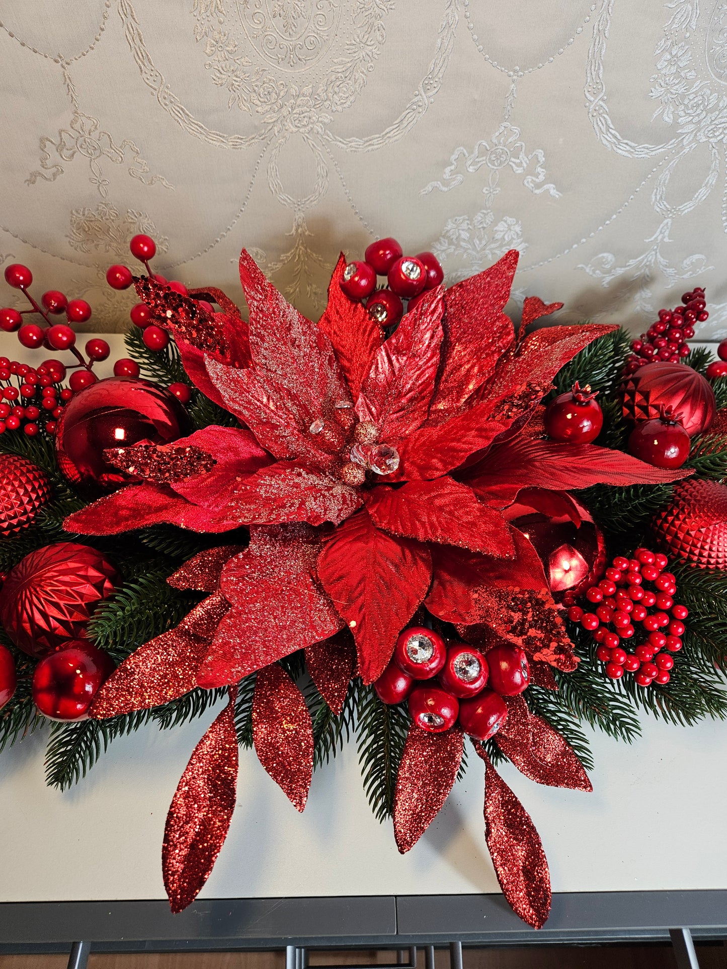 Weihnachtsgesteck + Adventsgesteck, Kamingesteck, Chrismes, Rehe, Weihnachtsdeko Weihnachtsblumen Tischdekor, Tischgesteck, Winterdekor,Advent