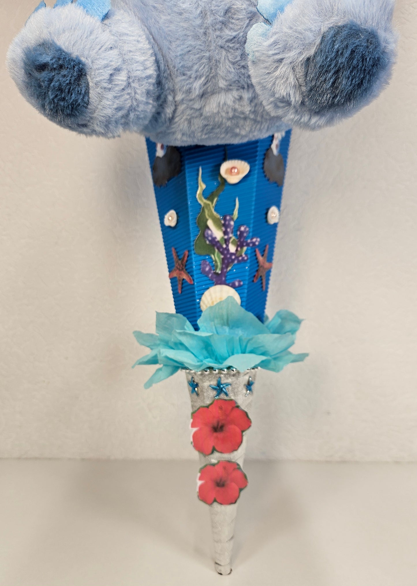 SCHULTÜTE ZUCKERTÜTE Stitch für MÄDCHEN EINSCHULUNG 2025 blau pink silber