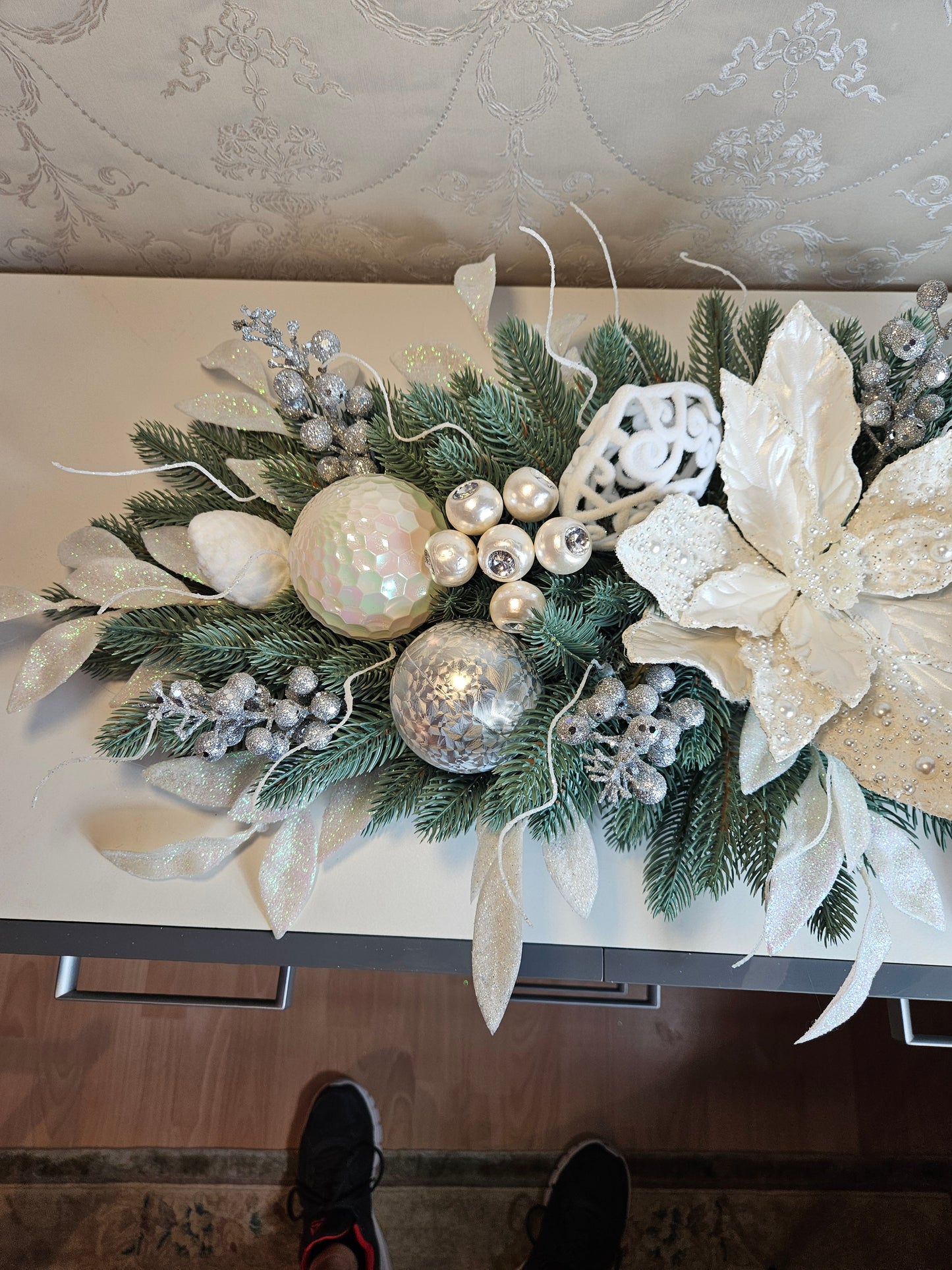 Weihnachtsgesteck + Adventsgesteck, Kamingesteck, Chrismes, Rehe, Weihnachtsdeko Weihnachtsblumen Tischdekor, Tischgesteck, Winterdekor,Advent