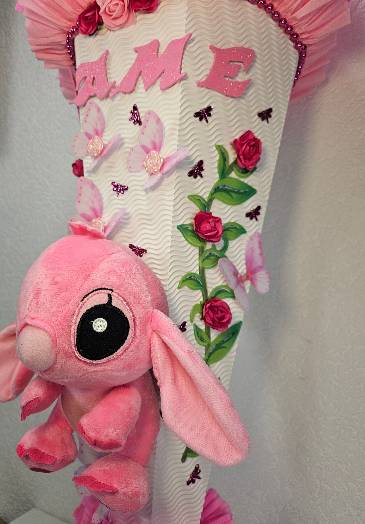 SCHULTÜTE ZUCKERTÜTE Stitch für MÄDCHEN EINSCHULUNG 2025 rosa weiß