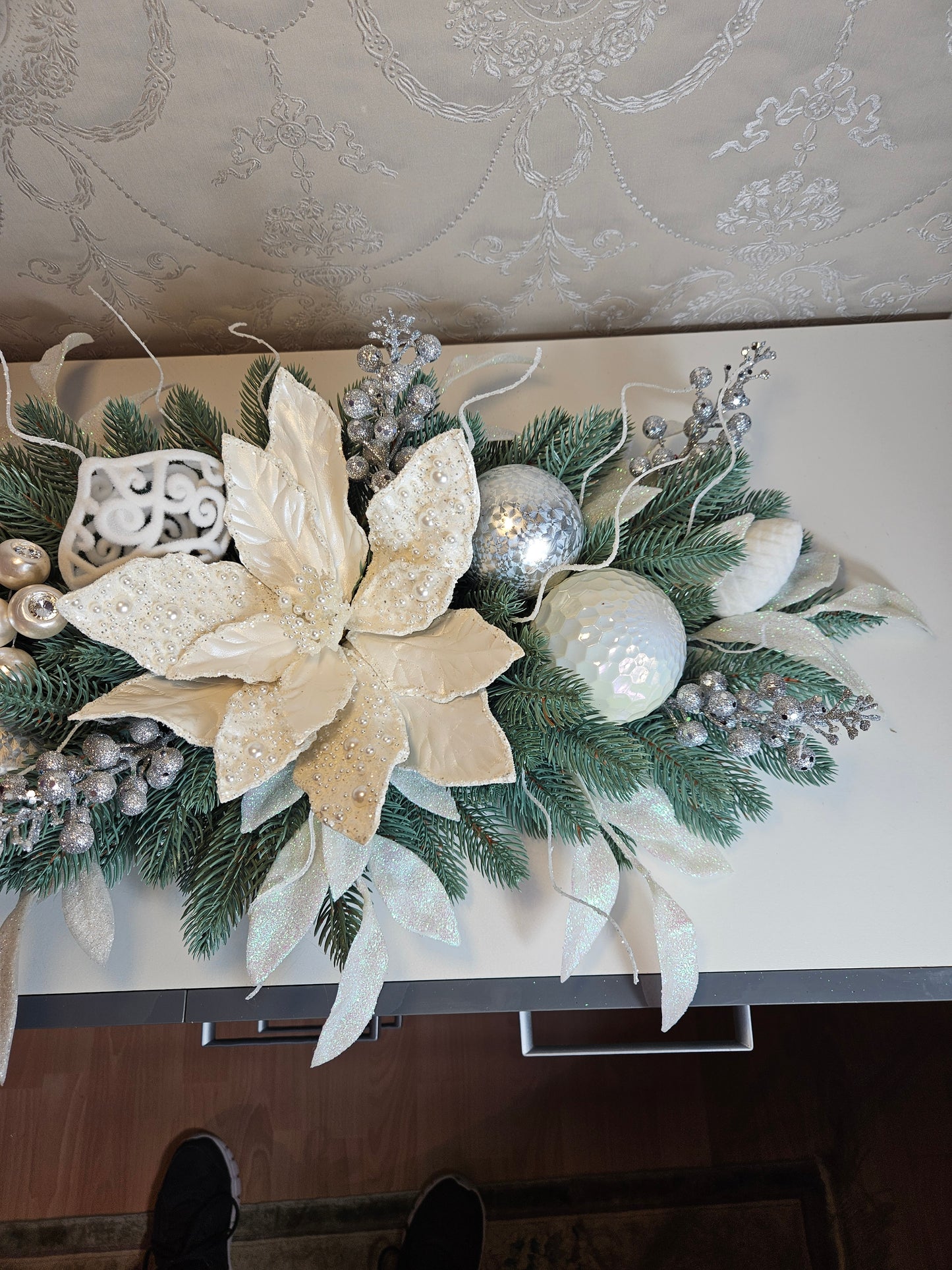 Weihnachtsgesteck + Adventsgesteck, Kamingesteck, Chrismes, Rehe, Weihnachtsdeko Weihnachtsblumen Tischdekor, Tischgesteck, Winterdekor,Advent