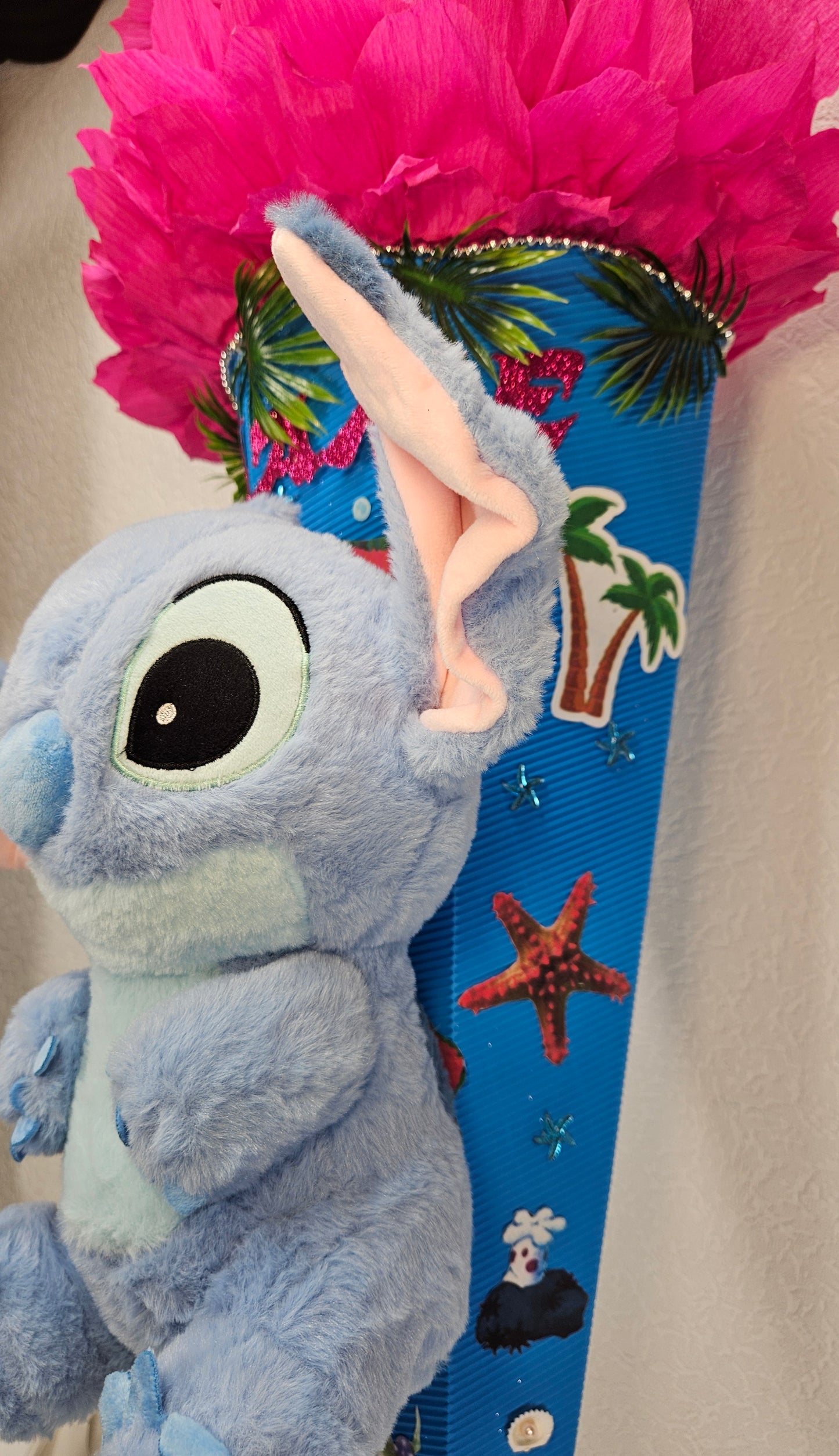 SCHULTÜTE ZUCKERTÜTE Stitch für MÄDCHEN EINSCHULUNG 2025 blau pink silber