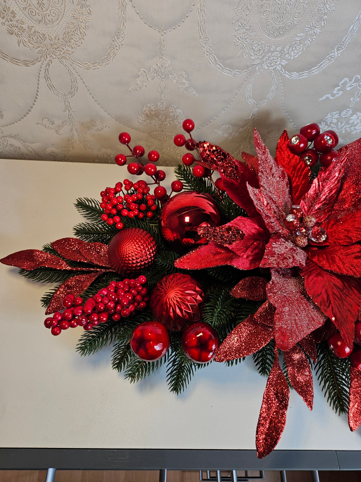 Weihnachtsgesteck + Adventsgesteck, Kamingesteck, Chrismes, Rehe, Weihnachtsdeko Weihnachtsblumen Tischdekor, Tischgesteck, Winterdekor,Advent