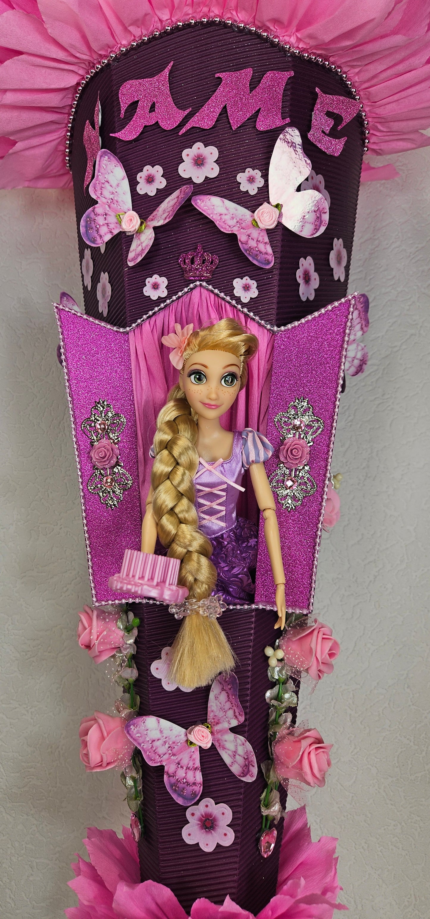 SCHULTÜTE ZUCKERTÜTE RAPUNZEL für MÄDCHEN EINSCHULUNG 2025 rosa violett