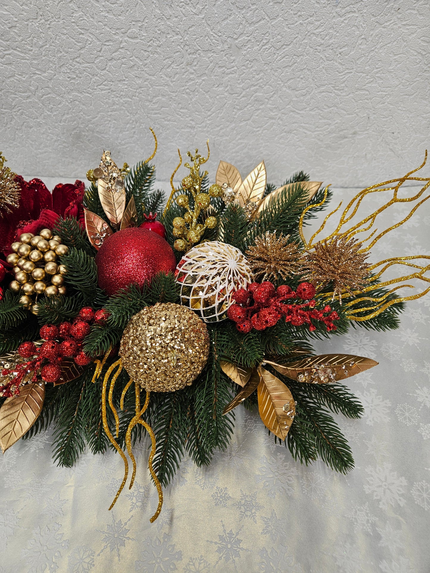 Weihnachtsgesteck, Girlande, Gesteck, Tischdekor, Tischgesteck, Winterdekor, Advent