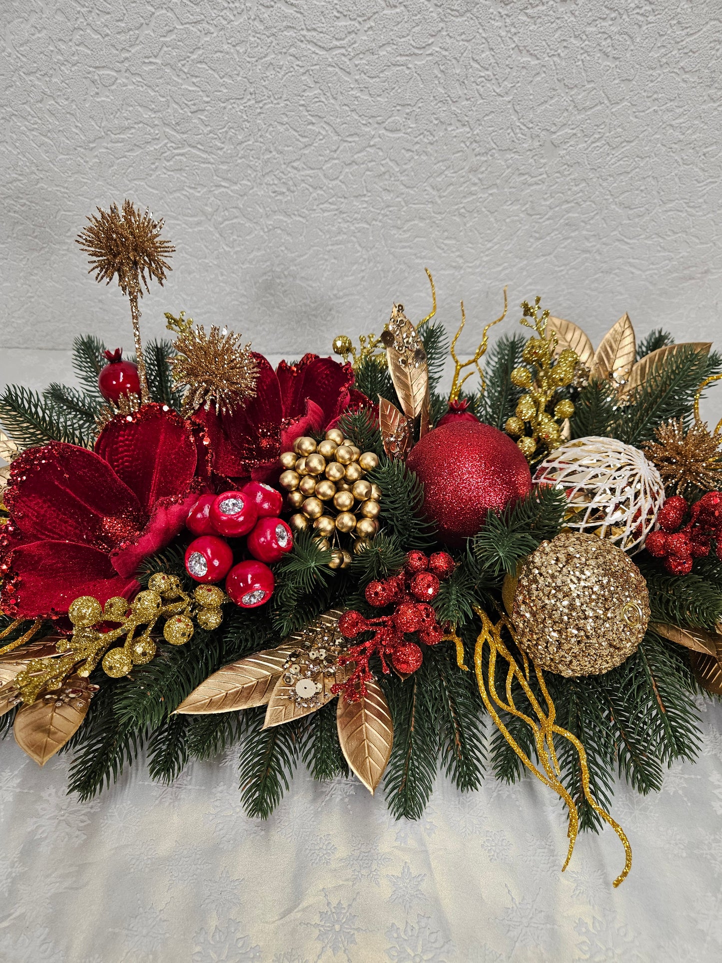 Weihnachtsgesteck, Girlande, Gesteck, Tischdekor, Tischgesteck, Winterdekor, Advent