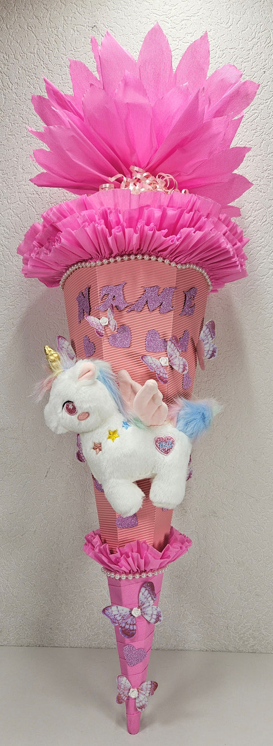 SCHULTÜTE ZUCKERTÜTE Einhorn für MÄDCHEN EINSCHULUNG 2025 rosa