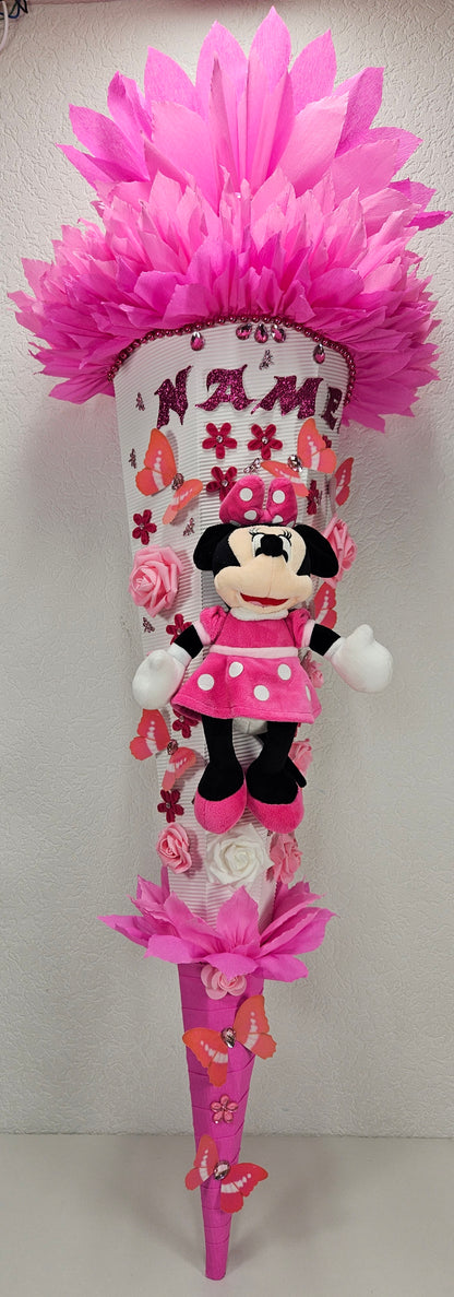 SCHULTÜTE ZUCKERTÜTE Mini Maus für MÄDCHEN EINSCHULUNG 2025 rosa pink weiß