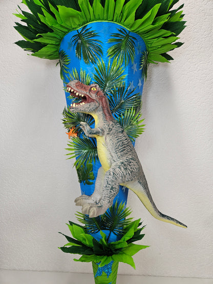 SCHULTÜTE ZUCKERTÜTE Rex Dinosaurier Rohling 80cm Jungs blau schwarz rot grün