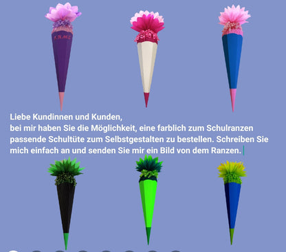 SCHULTÜTE ZUCKERTÜTE OHNE BUCHSTABEN !! Rohling auf Bestellung Ihre Wunschfarben