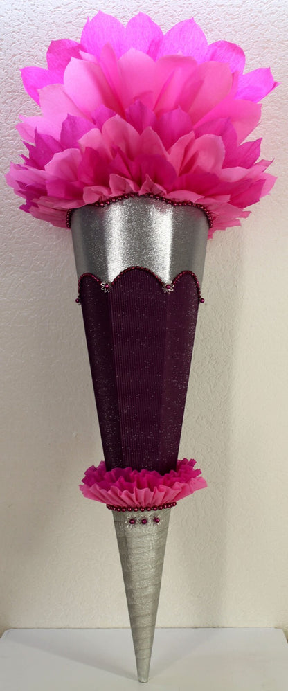 SCHULTÜTE ZUCKERTÜTE OHNE BUCHSTABEN ! Rohling 70 75 80 85 cm Mädchen GLITZER