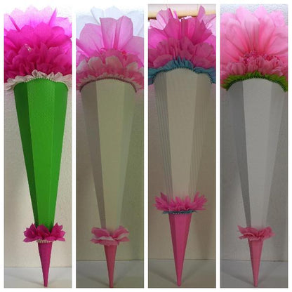 SCHULTÜTE ZUCKERTÜTE OHNE BUCHSTABEN !! Rohling 40 70 75 80 85 90 100cm Mädchen