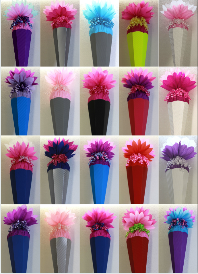SCHULTÜTE ZUCKERTÜTE OHNE BUCHSTABEN! Rohling 40 70 80 85 90 1m passend z.Ranzen