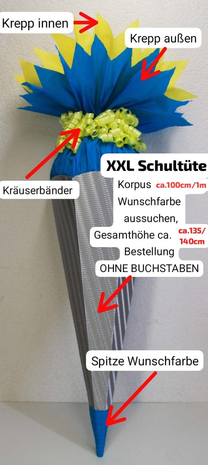 SCHULTÜTE ZUCKERTÜTE OHNE BUCHSTABEN !! Rohling auf Bestellung Ihre Wunschfarben