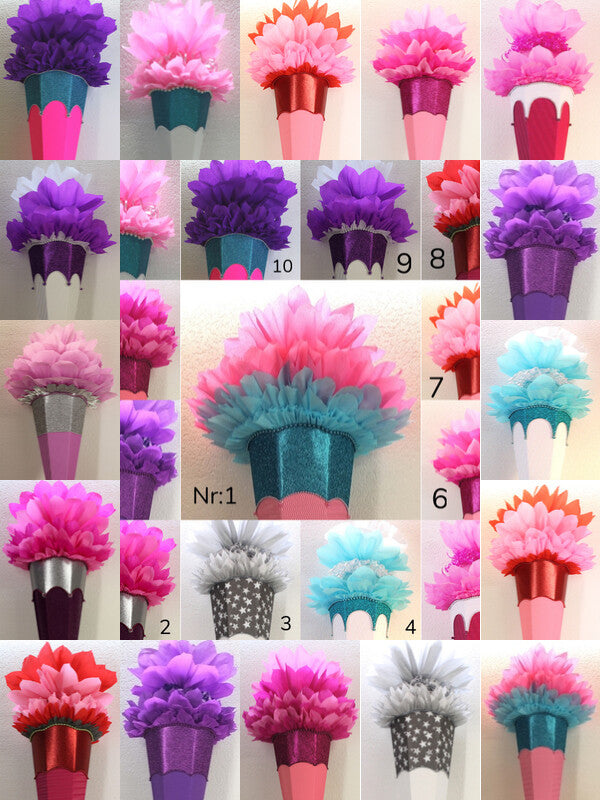 SCHULTÜTE ZUCKERTÜTE OHNE BUCHSTABEN ! Rohling 70 75 80 85 cm Mädchen GLITZER