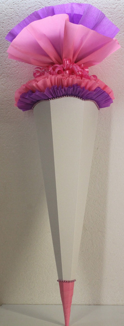 SCHULTÜTE ZUCKERTÜTE OHNE BUCHSTABEN Rohling 40 70 75 80 85 90 100cm 1m Mädchen